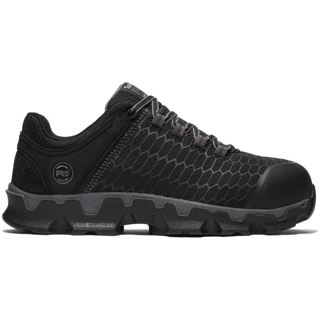 Powertrain Sport Alloy Toe Work Shoes for Men - Black/Grey Safety Sneakers - Lightweight & Comfortable for Construction, Warehouse & Industrial Work