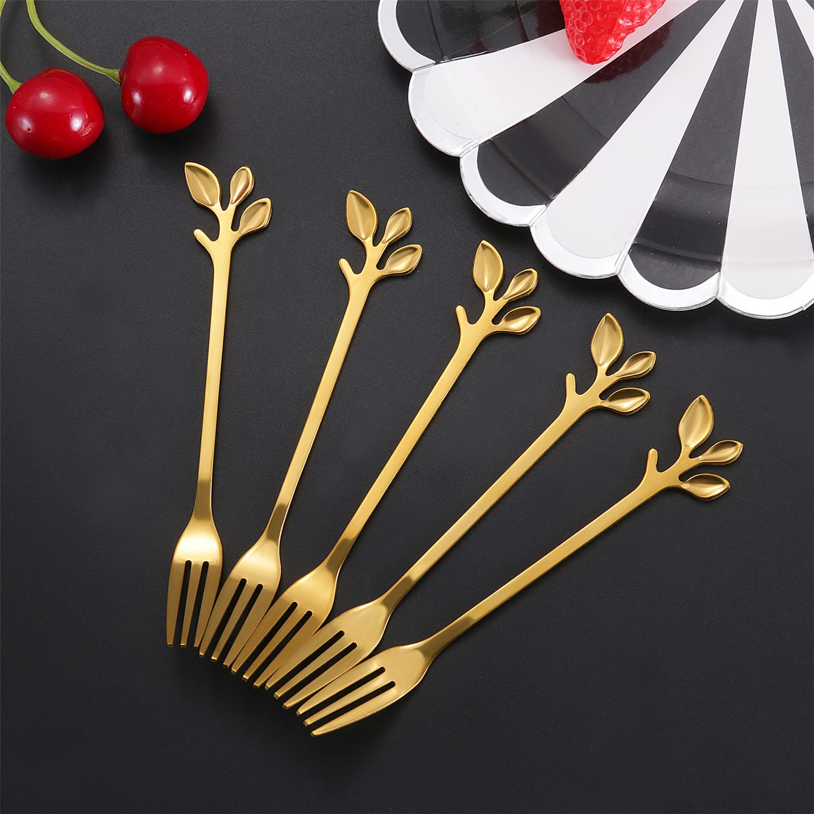 NMQLX 12-Piece Stainless Steel Dessert Fork Set - 4.8