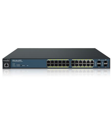 24 Port Managed Gigabit Ethernet 410W PoE+ Switch with 4 SFP Ports - EWS1200-28TFP for Business Networks, IP Surveillance & VoIP Systems