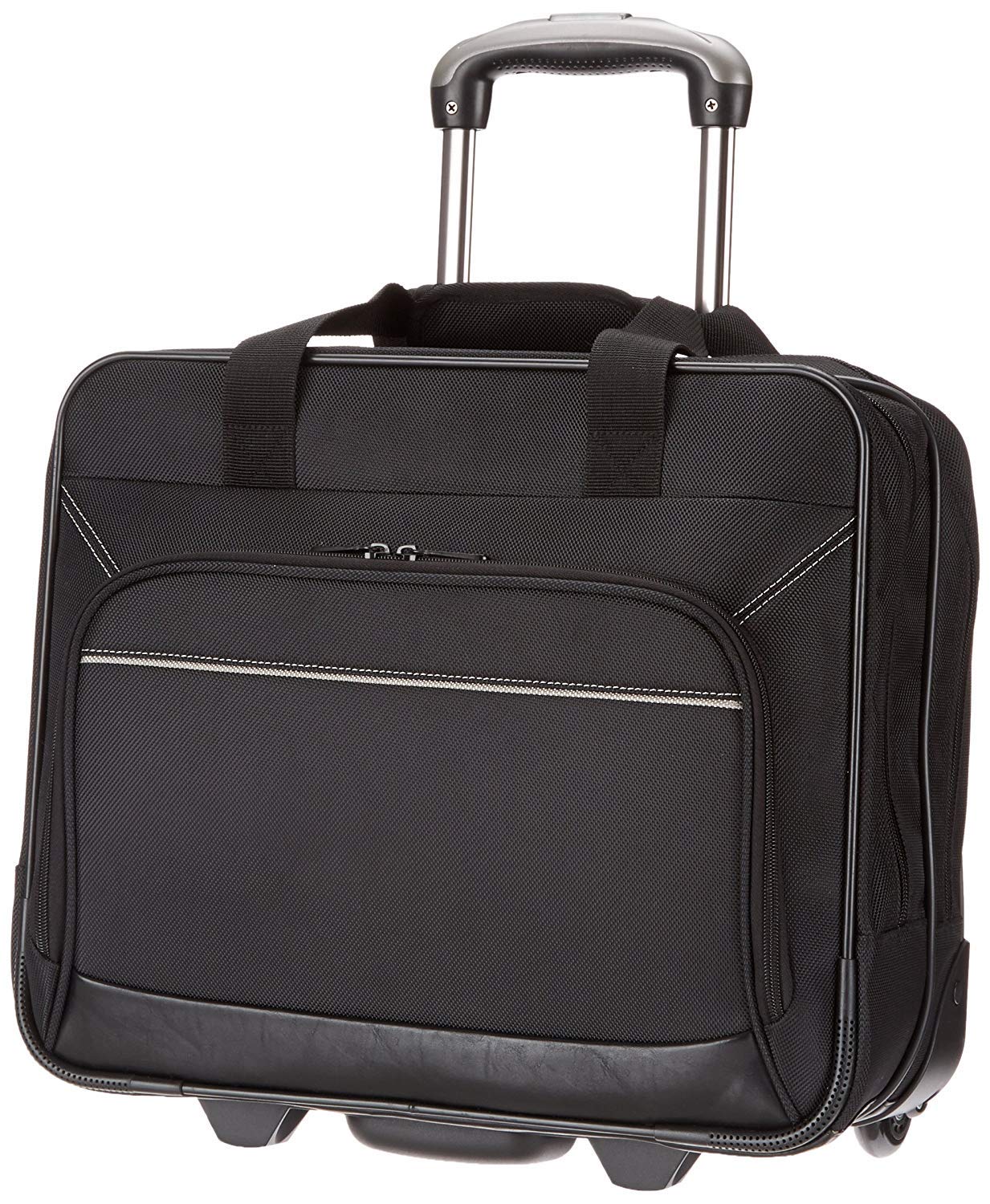Amazon Basics Rolling Laptop Case for 15.6 Inch Laptop - Black, Durable & Lightweight Travel Computer Bag with Wheels - Perfect for Business Trips, Commuting & Air Travel