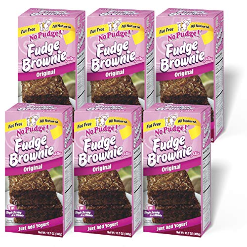 No Pudge! Fat Free Fudge Brownie Mix, Original Flavor, 13.7-Ounce (Pack of 6) - Healthy Dessert for Baking, Parties & Guilt-Free Indulgence
