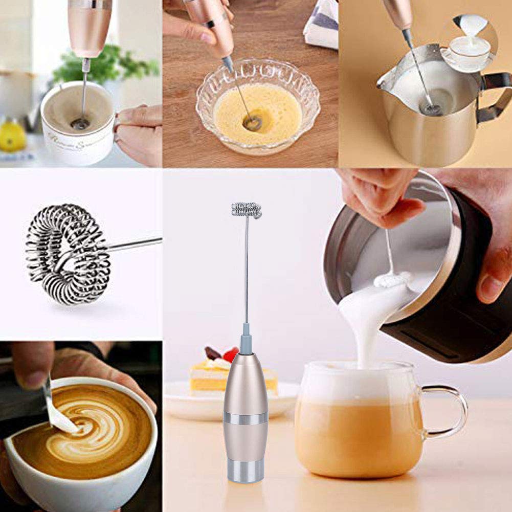 Electric Milk Frother & Mixer for Coffee, Smoothies, Whipped Cream - Handheld Foam Maker & Egg Beater for Home Kitchen - Perfect for Lattes, Cappuccinos, Hot Chocolate & Desserts