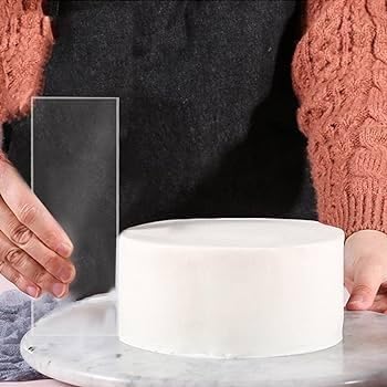 Royals Acrylic Cake Scraper - 10x4 Inch Transparent Chocolate Molder - Professional Baking Tool for Cake Decorating & Icing - Perfect for Home Bakers & Pastry Chefs (1pc)