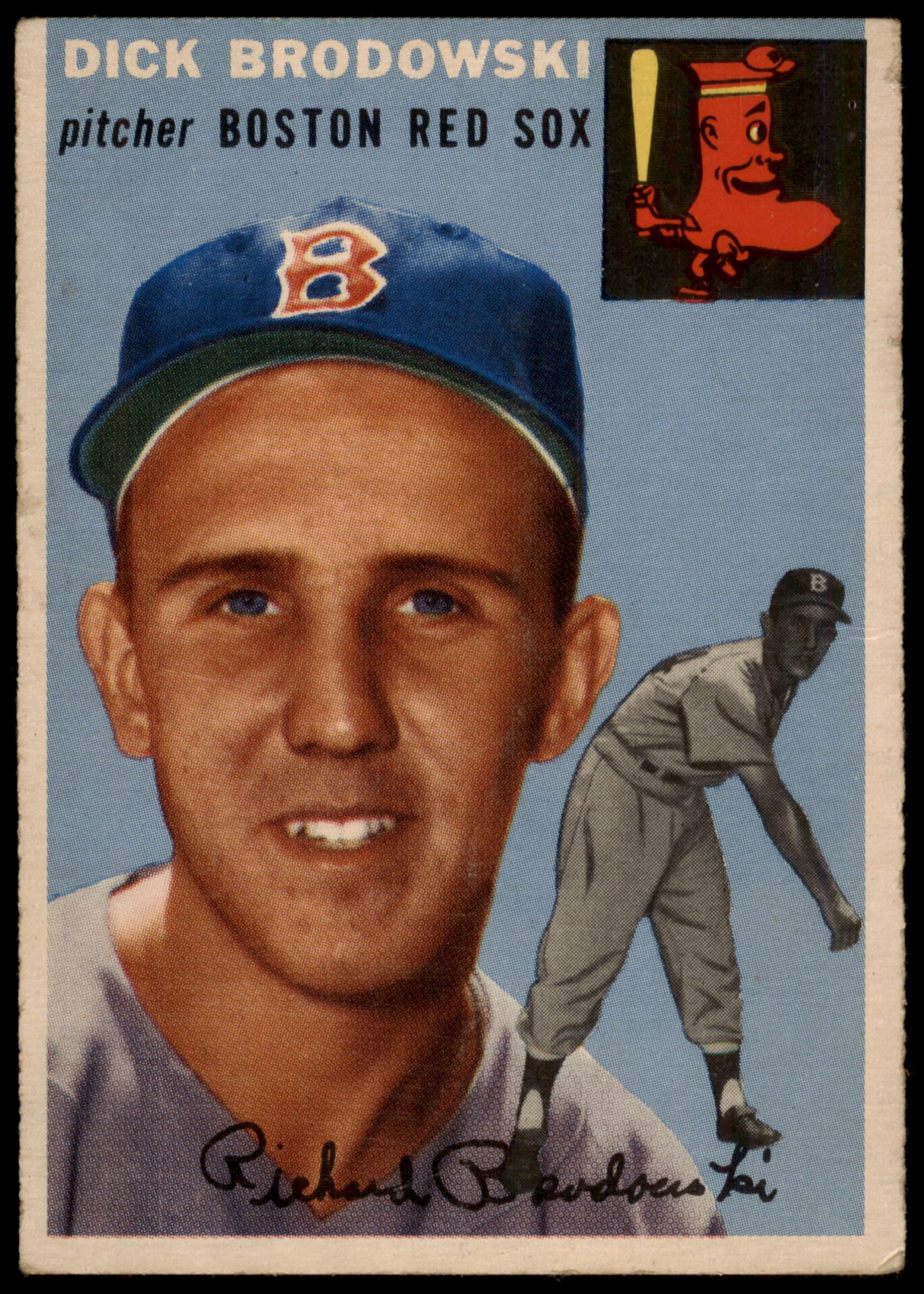 1954 Topps #221 Dick Brodowski Boston Red Sox Baseball Card - Vintage Collectible Sports Memorabilia - Perfect for Baseball Fans, Collectors & Display in Man Cave or Sports Room