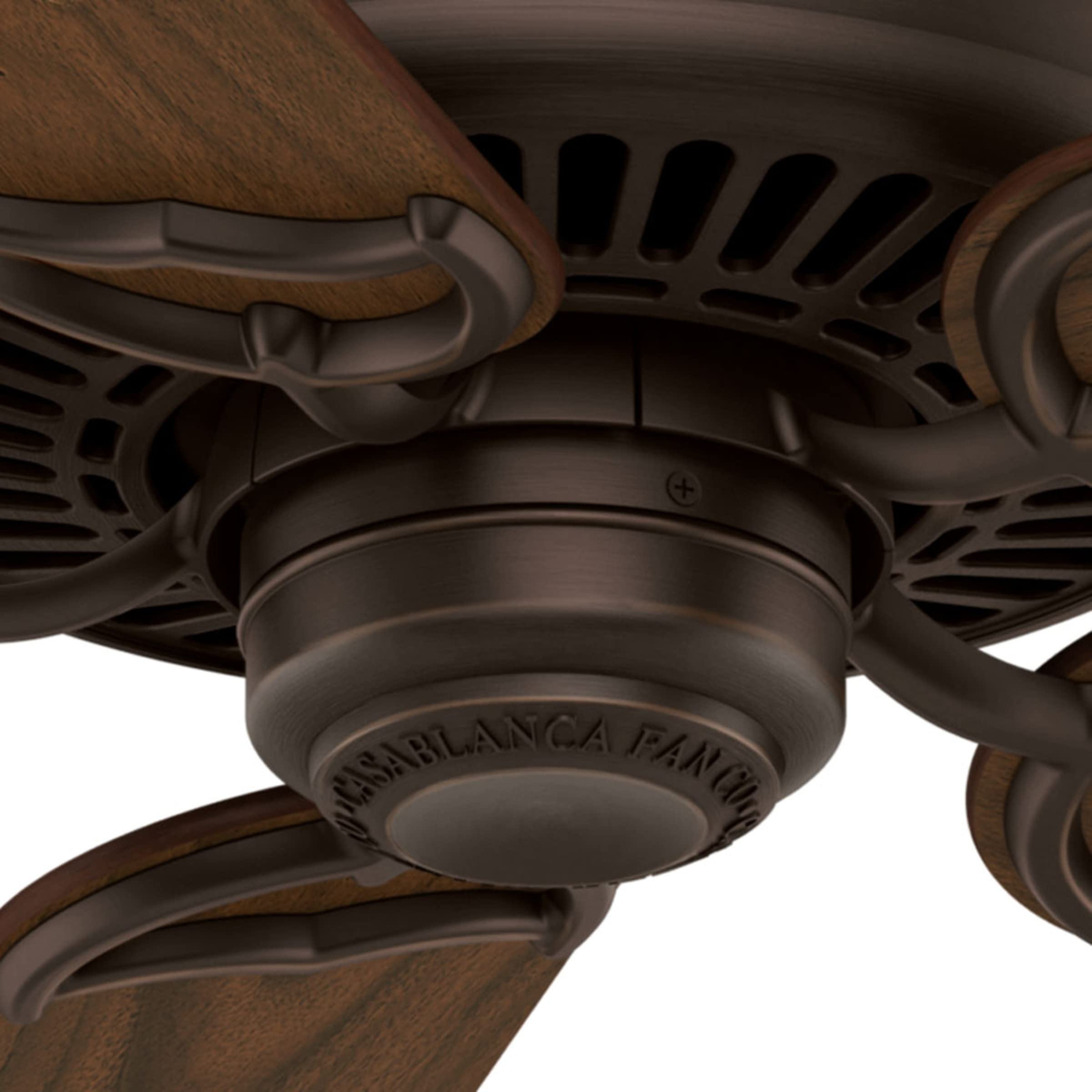 Casablanca Panama Indoor Ceiling Fan with Remote Control - 52 Inch Modern Low Profile Flush Mount Fan - Quiet Reversible Motor for Bedroom, Living Room, Kitchen & Office