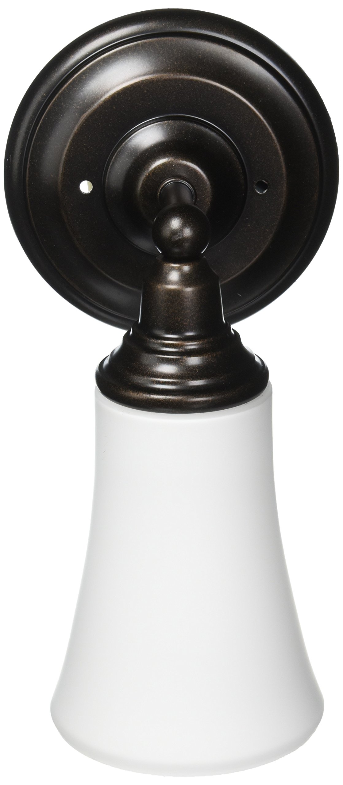 Moen YB8261ORB Rothbury 1-Light Dual-Mount Bathroom Vanity Light Fixture with Frosted Glass Shade in Oil Rubbed Bronze - Perfect for Bathroom, Powder Room, and Dressing Area Lighting