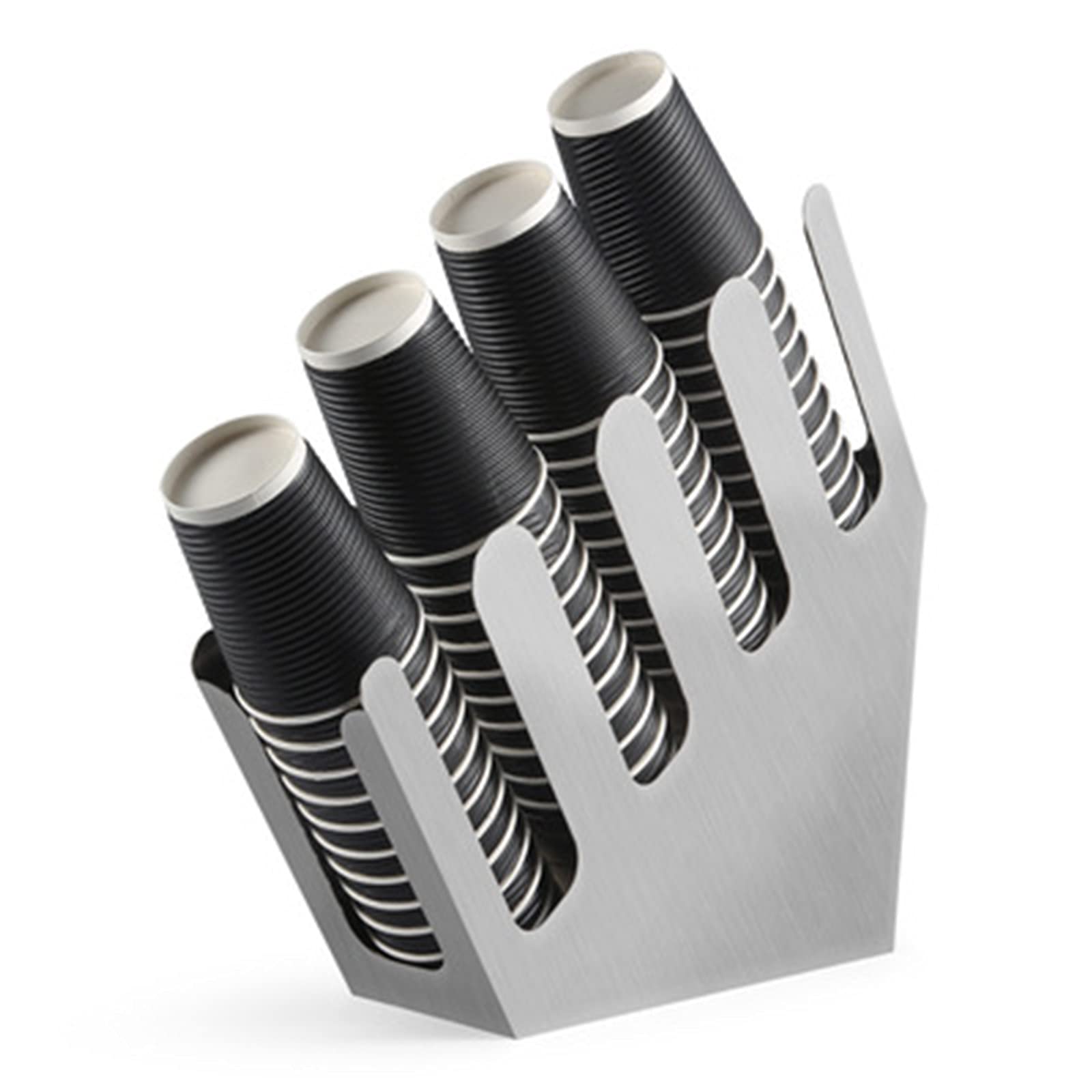 TAOMIAO Stainless Steel Disposable Coffee Cup Dispenser - Paper Cup Holder Organizer for Kitchen, Restaurant, Bar, Cafe (1 Pack) - Perfect for Fast-Paced Coffee Shops & Office Break Rooms