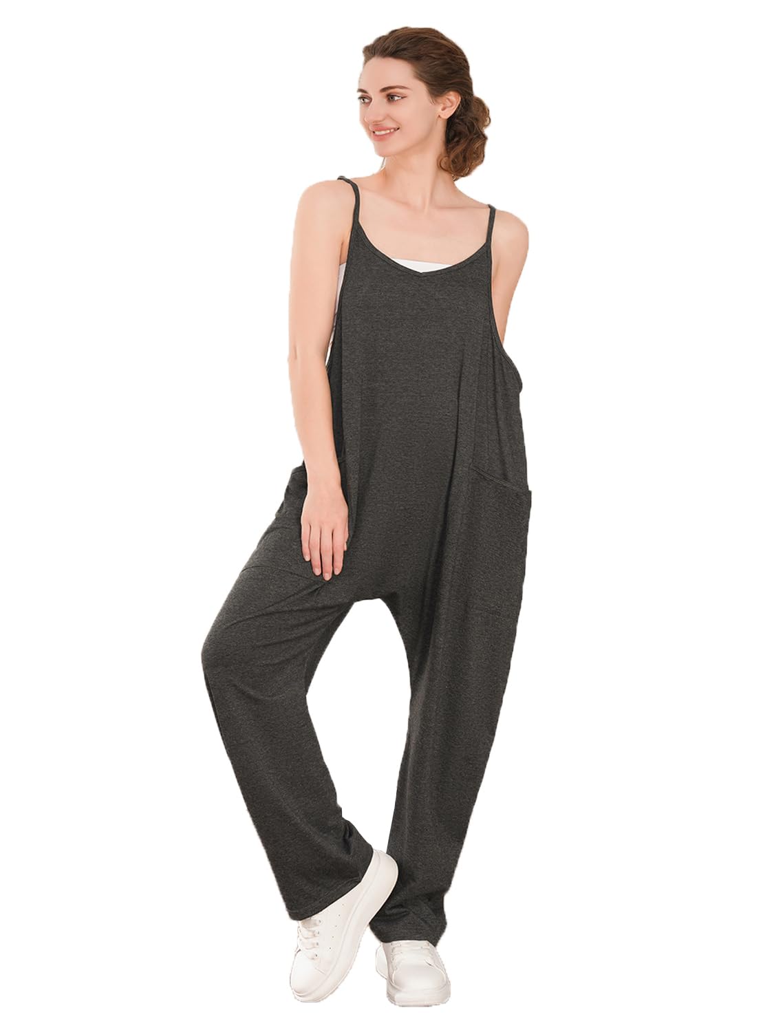 Women's Casual Summer Rompers 3 Pack - Sleeveless Loose Jumpsuits with Spaghetti Straps & Pockets | Comfortable Baggy Overalls for Beach, Travel & Everyday Wear