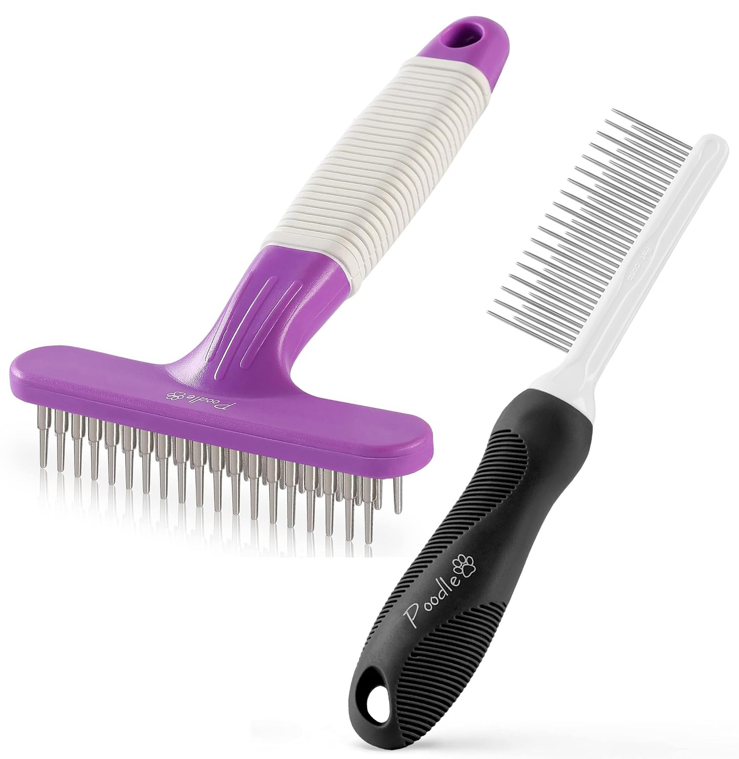Poodle Grooming Rake & Detangling Comb Set for Dogs - Perfect for Home Pet Care