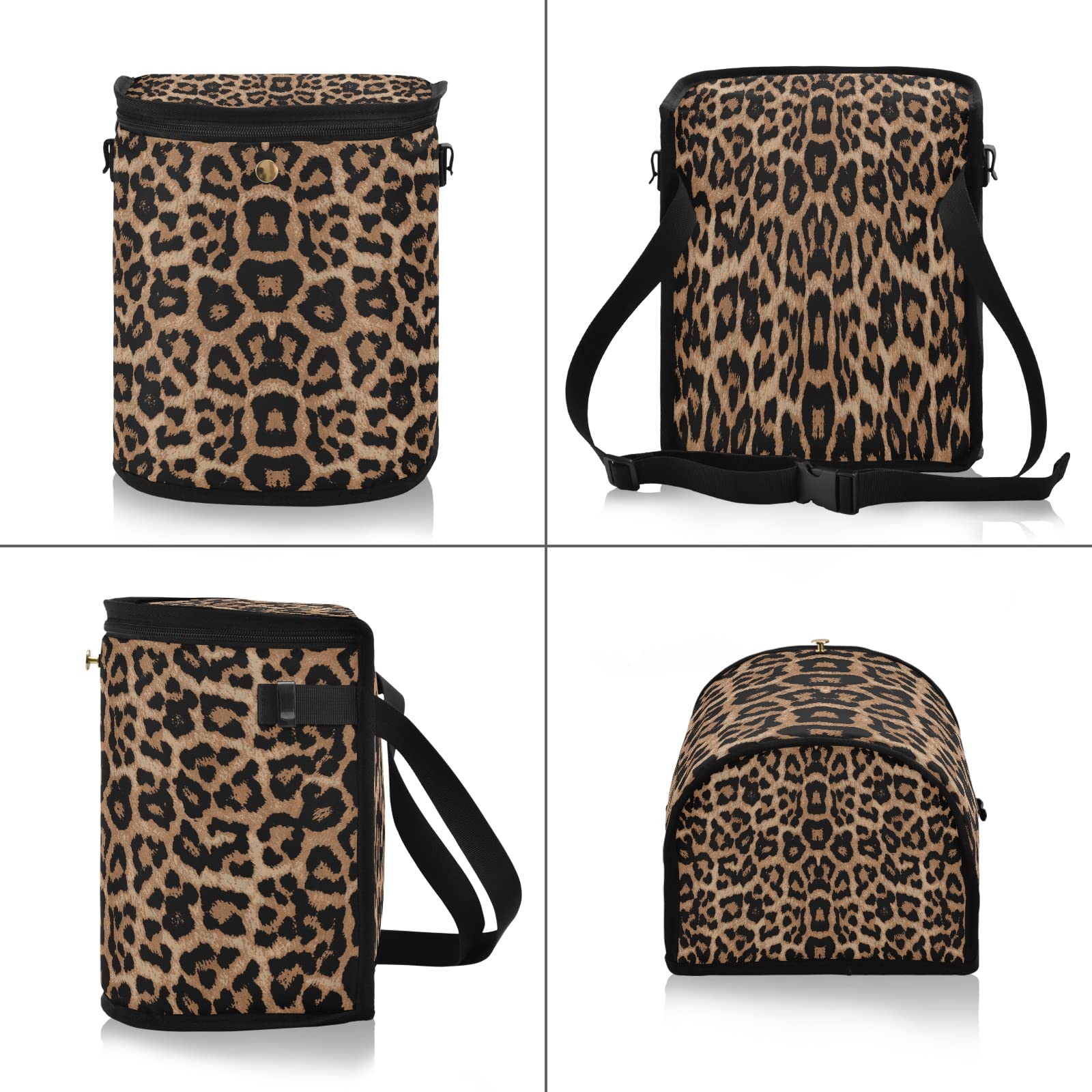Senya Leopard Print Car Trash Can - Leak-Proof Hanging Car Garbage Bin with Lid, Interior Car Organizer Accessory for Sedan, SUV & Truck | Perfect for Road Trips, Commuting & Family Travel