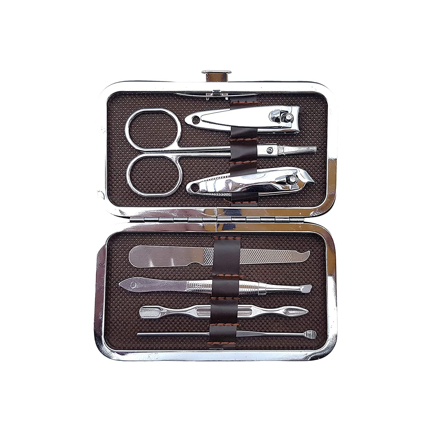 ZAUKY 7-in-1 Stainless Steel Manicure Set with Nail Clippers & Scissors - Professional Nail Care Kit for Home, Travel & Salon Use - Perfect Grooming Gift for Men & Women