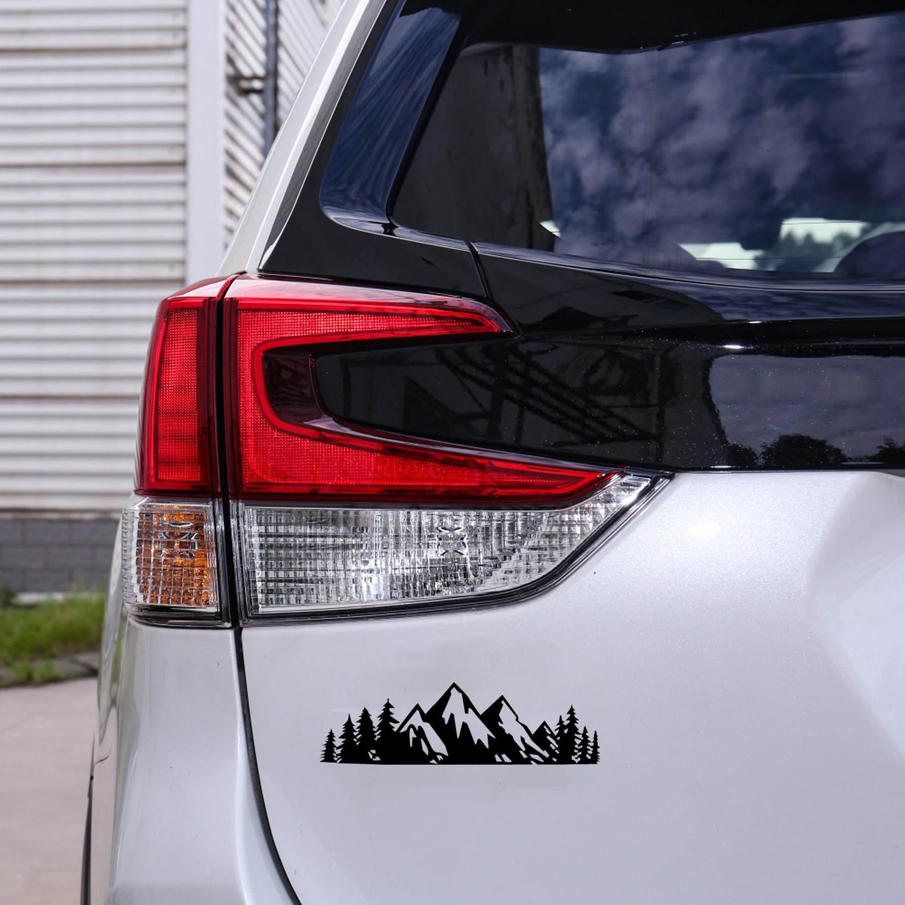 SINGARO Vinyl Snow Mountain Tree Decal Sticker - Car Trunk Logo Sticker for Exterior Decoration - Waterproof & Durable (Black) - Perfect for Cars, Trucks, SUVs & Motorcycles
