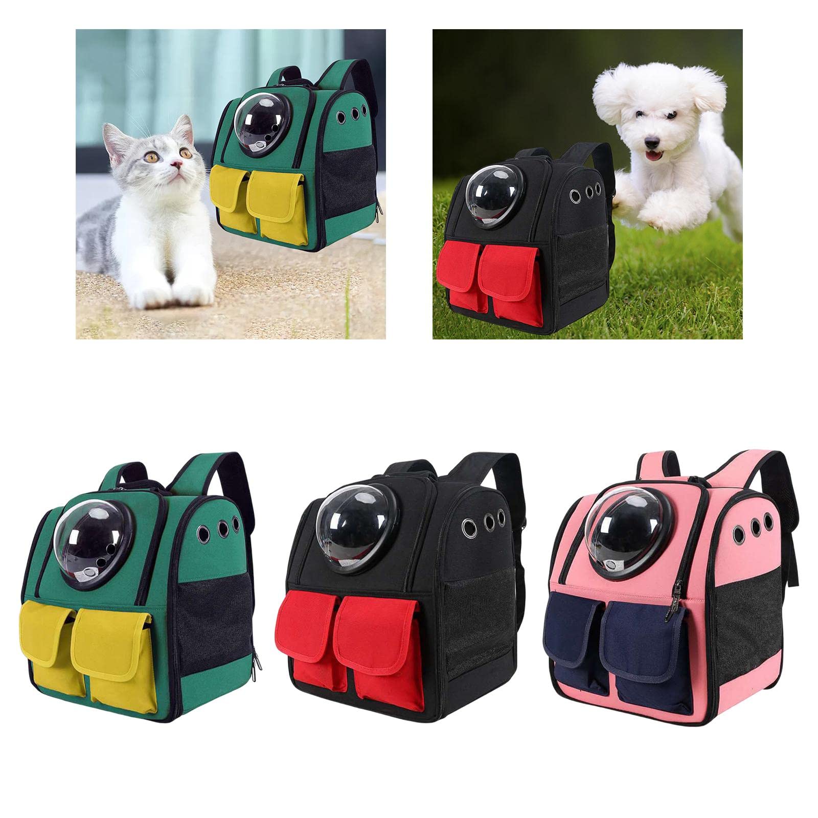 Enakshi Portable Cat Backpack Carrier - Mesh Breathable Pet Carrier for Small Dogs & Puppies - Lightweight Travel Carrier for Hiking, Airplane & Outdoor Adventures (Green)