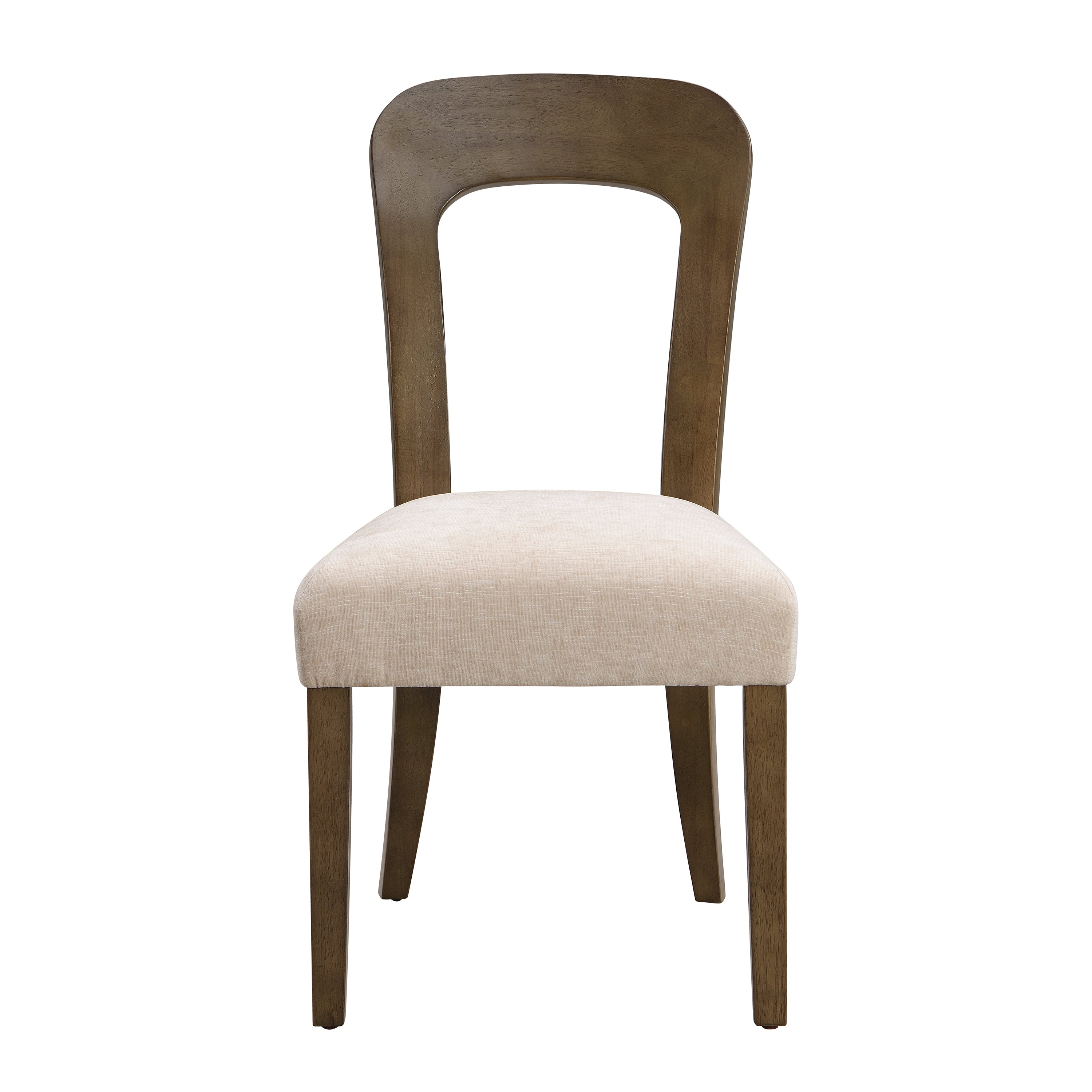 Set of 2 Upholstered Dining Chairs with Beige Fabric & Light Brown Rubber Wood Legs - 330 LBS Capacity - Perfect for Kitchen, Dining Room, Breakfast Nook & Small Space Decor