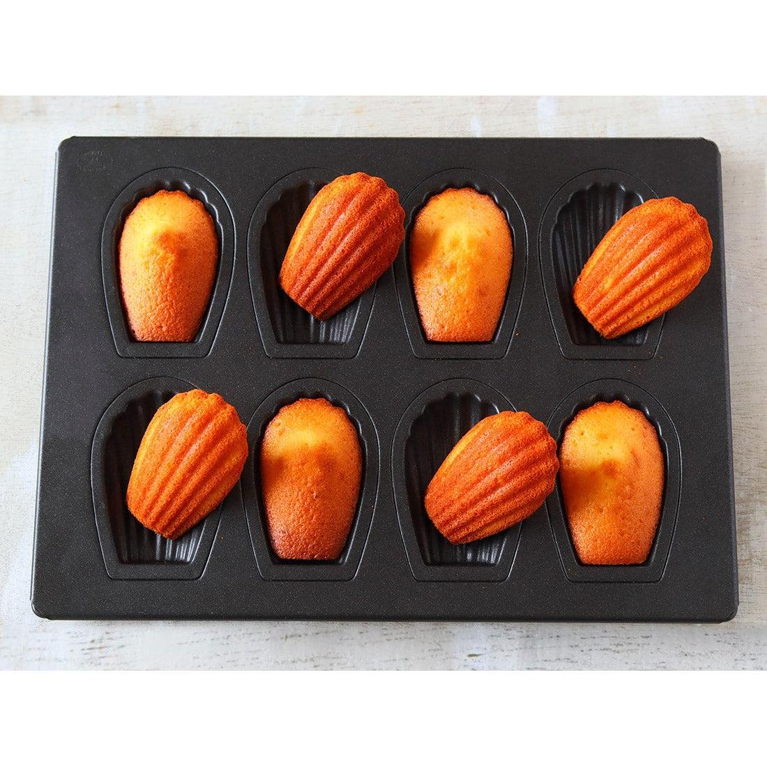 Premium Nonstick Madeleine Baking Pan - Matsunaga 8-Cavity Madeleine Mold for Perfect French Pastries | Ideal for Home Baking, Tea Parties & Gift Giving