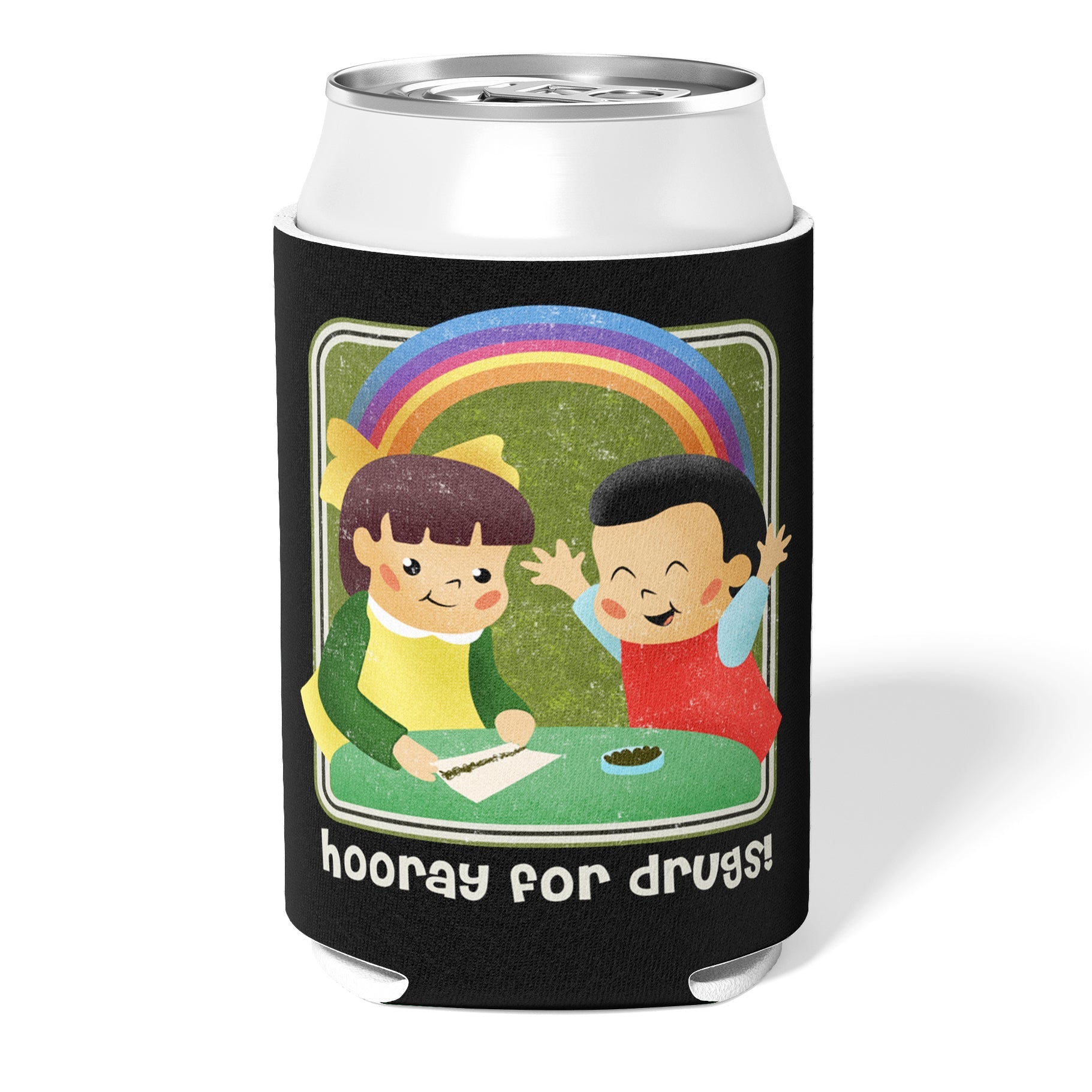 Hooray for Drugs Can Cooler - Insulated Beverage Holder for Soda, Beer & Energy Drinks - Perfect for Parties, BBQs & Outdoor Events