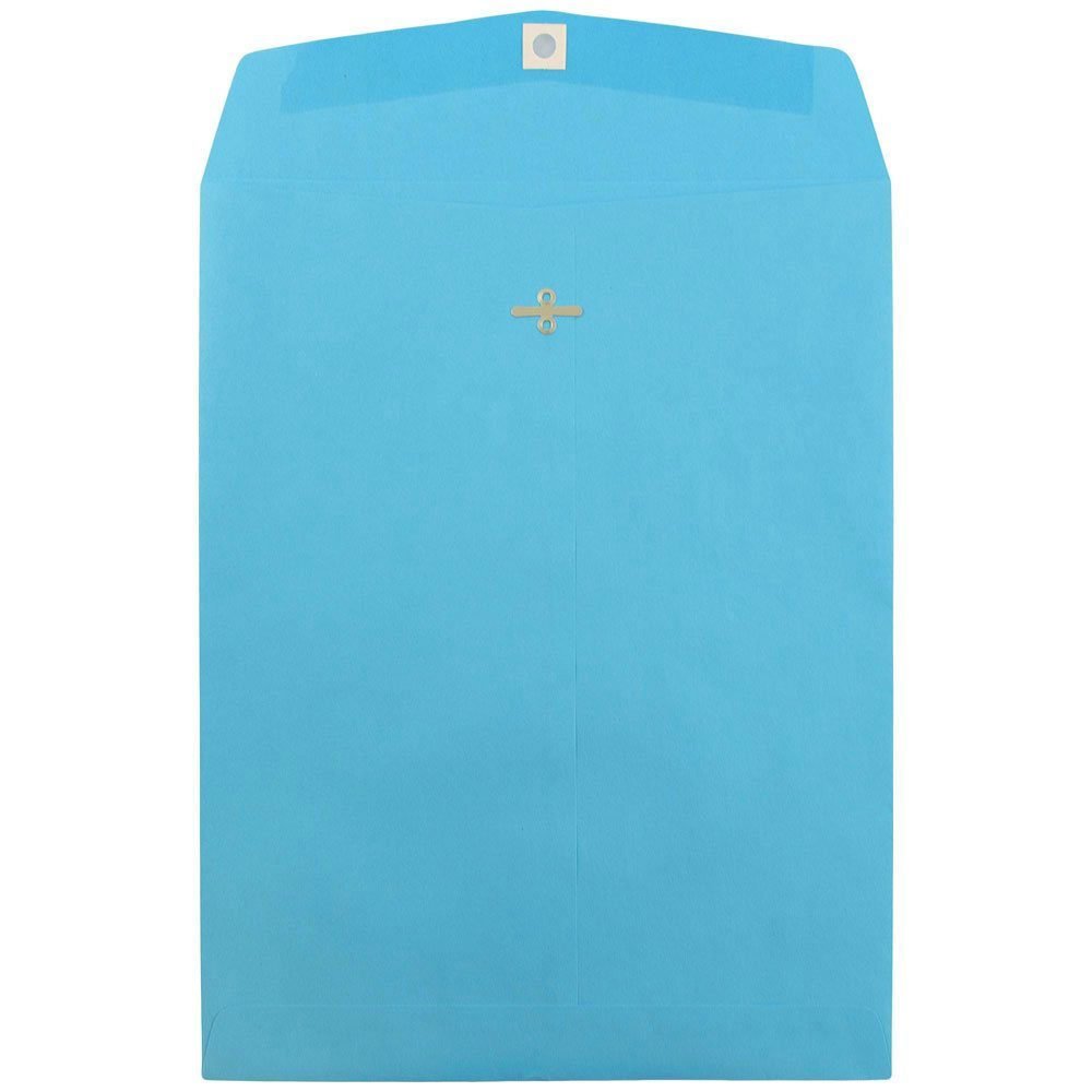 JAM PAPER 10 x 13 Inch Colored Clasp Envelopes - Bulk 500 Pack, Blue Recycled Paper, Open End Catalog Mailers - Perfect for Business Documents, Invitations & Office Mailing