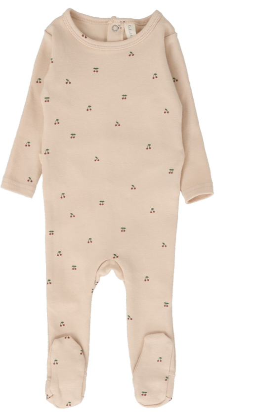LILETTE Scattered Cherry Baby Footie Pajamas - Soft Cotton Sleepwear for Infants 12-24 Months - Perfect for Bedtime & Playtime