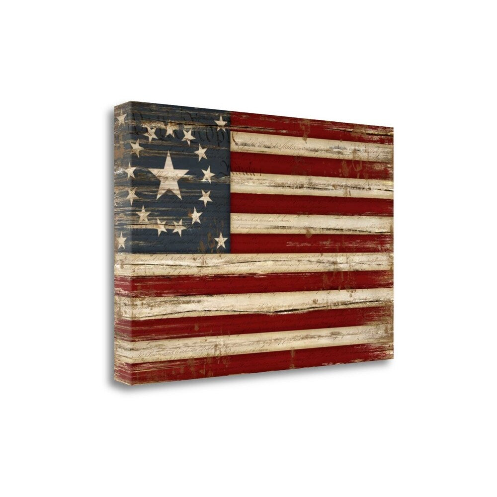 Jennifer Pugh American Flag Fine Art Giclee Print - Gallery Wrapped Canvas Wall Art - Ready to Hang - Patriotic Home & Office Decor