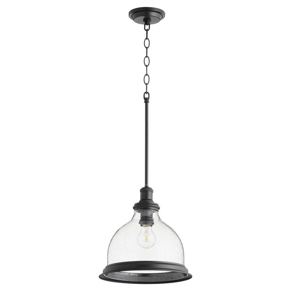 Quorum International Black Pendant Necklace with Ring - Noir W/Clear Seeded Glass - 6193-12-69 | Elegant Jewelry for Women, Perfect for Date Night & Special Occasions