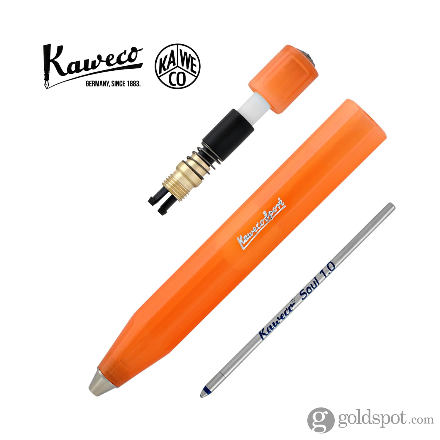 Kaweco Frosted Sport Ballpoint Pen - Soft Mandarin Orange | Premium Writing Instrument for Office, School & Travel | Smooth Ink Refillable Pen for Everyday Use