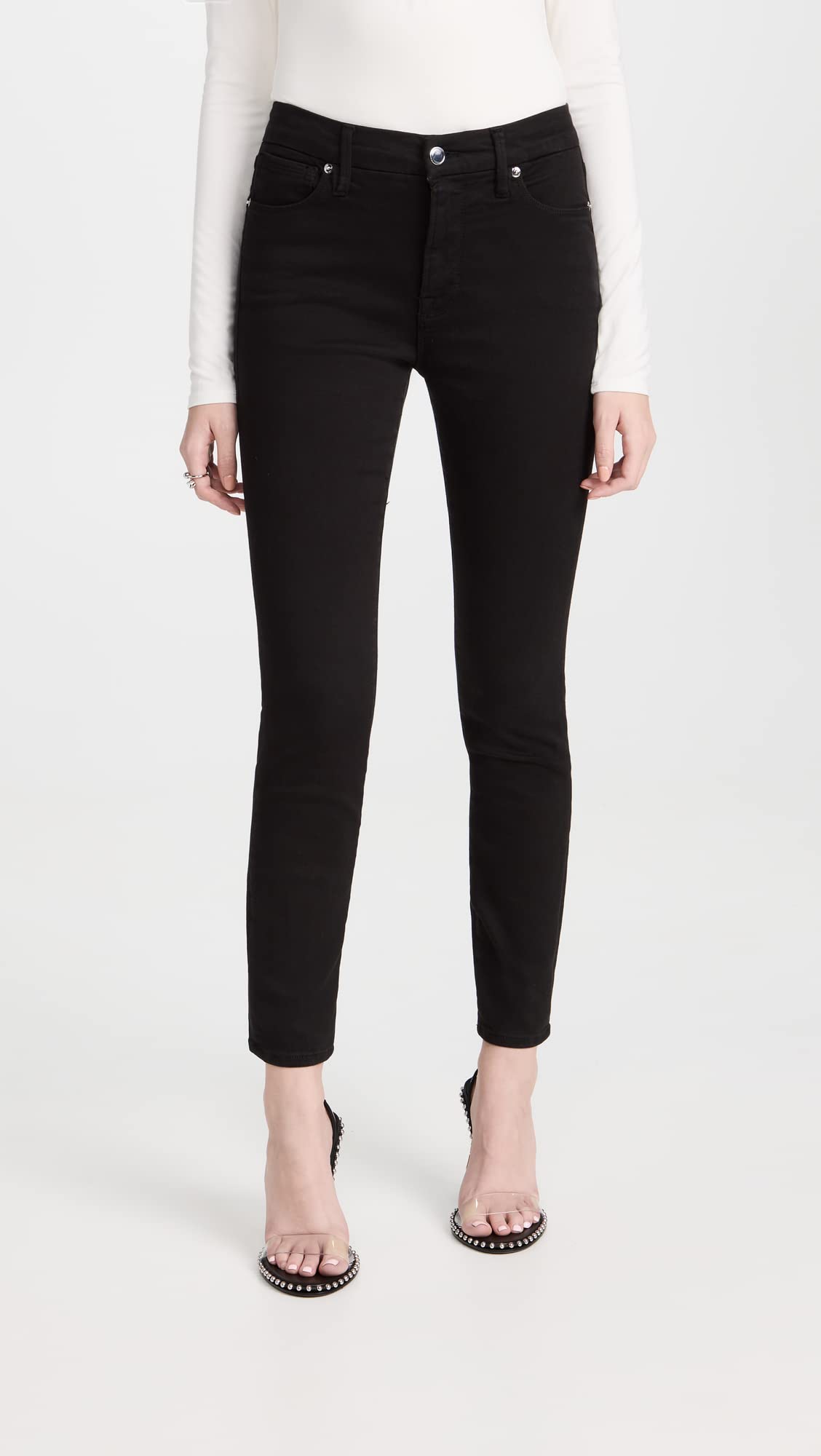 Good American Women's Good Legs Crop Jeans - High Waist Slimming Denim for Casual & Night Out | Perfect for Dates, Parties & Everyday Wear