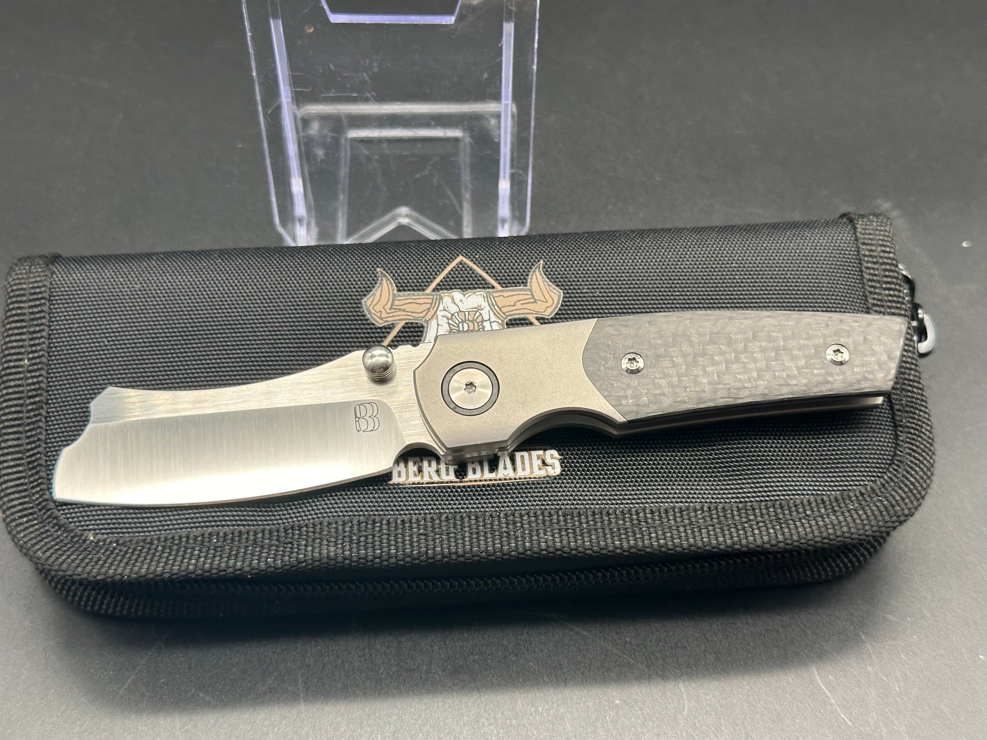 Berg Mini Barber Carbon Fiber Folding Knife with M390 Blade - Perfect for EDC, Outdoor Adventures & Everyday Cutting Tasks