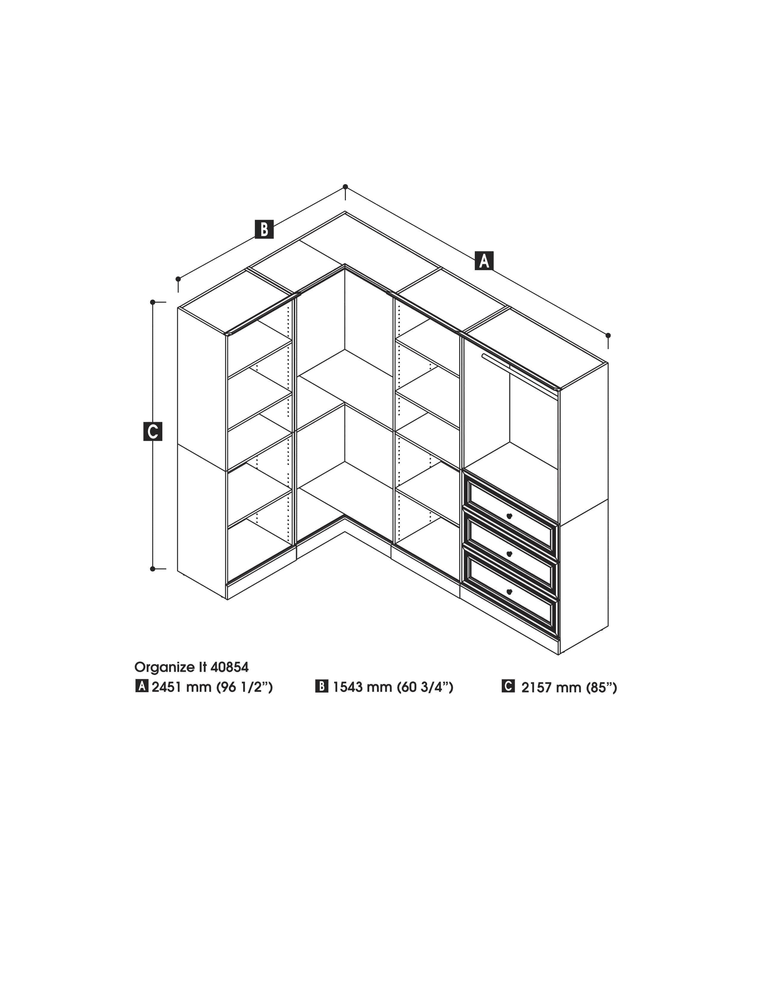 White Versatile Walk-In Closet Organizer - Perfect for Bedroom, Dorm & Small Space Storage Solutions