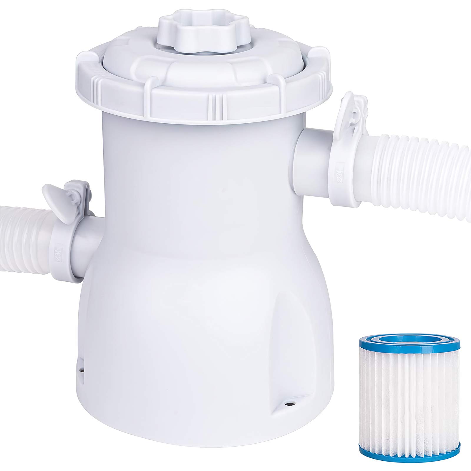 ACOOLOO 530 GPH Cartridge Pool Filter Pump System Kit - Powerful Above Ground Swimming Pool Filter with Easy Set Clear Cartridge for 110-120V | Ideal for Backyard Pool Maintenance & Water Cleaning