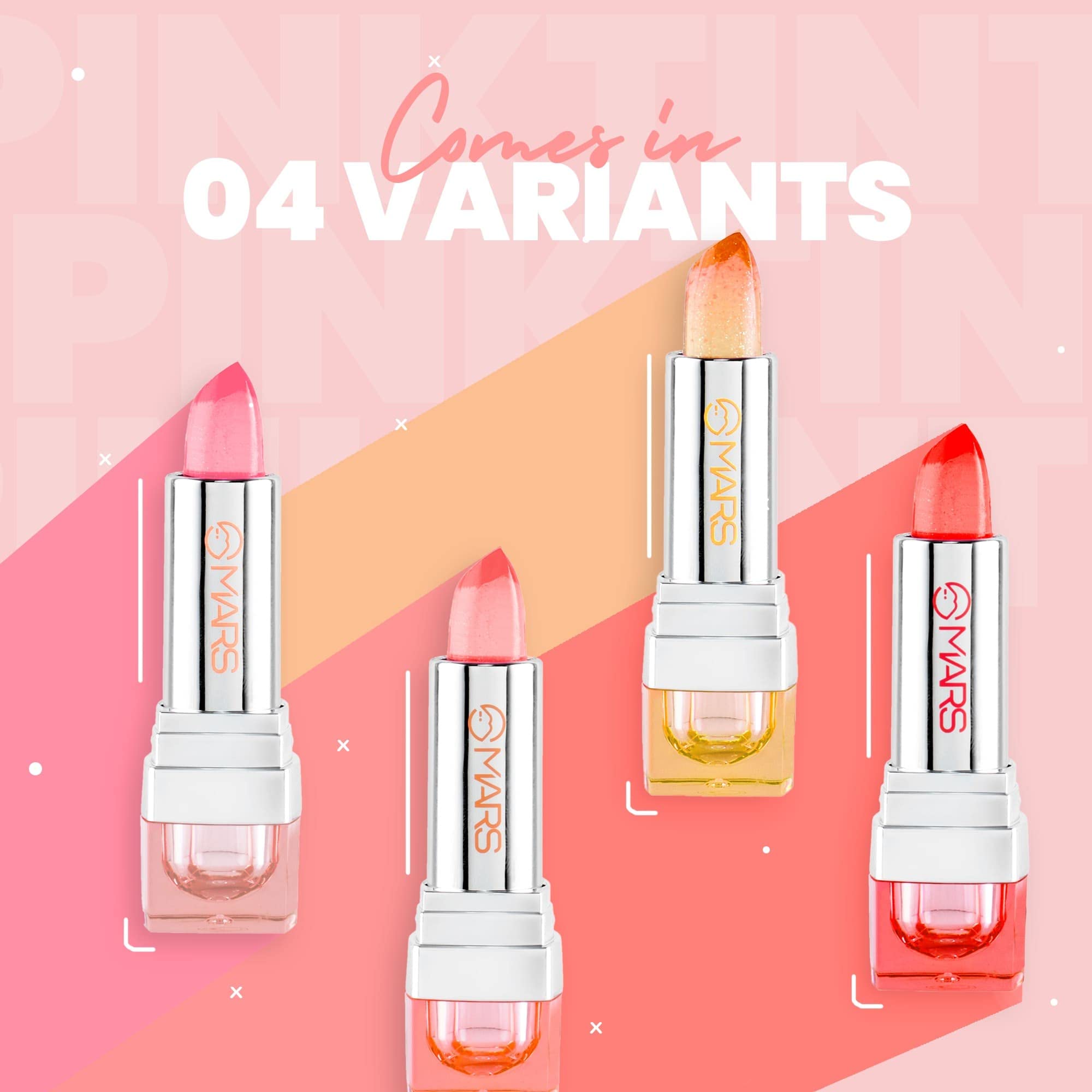 MARS Hydratint Lip Balm - Tinted Lip Moisturizer with Shea Butter & Vitamin E for Dry, Chapped Lips | 3.5g Peach | Hydrating, Nourishing Lip Care for Everyday Use & Makeup Looks