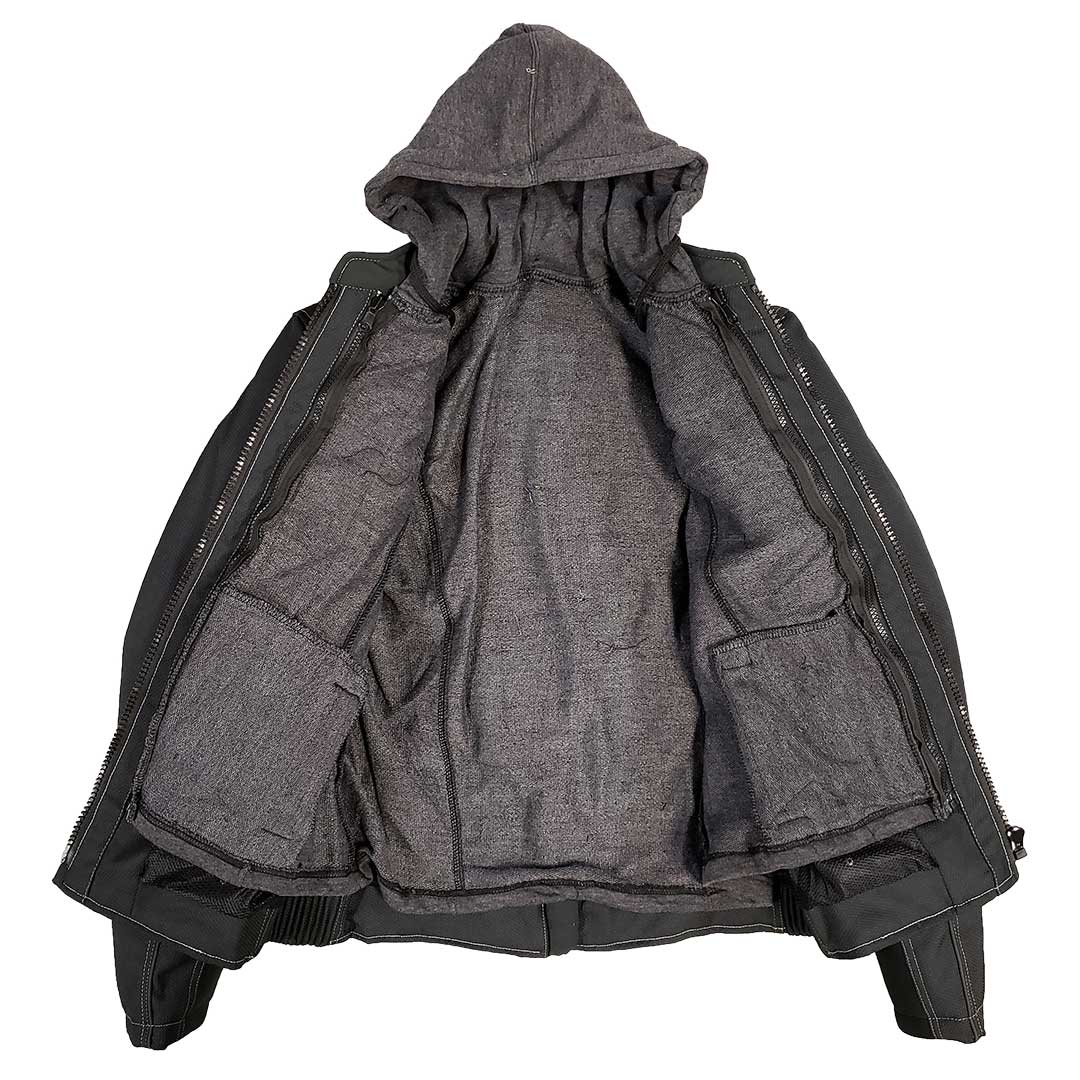 Open Road Women's Zip Out Hoodie Reflective Textile Motorcycle Jacket - Windproof & Waterproof Riding Gear for Commuting & Adventure Travel