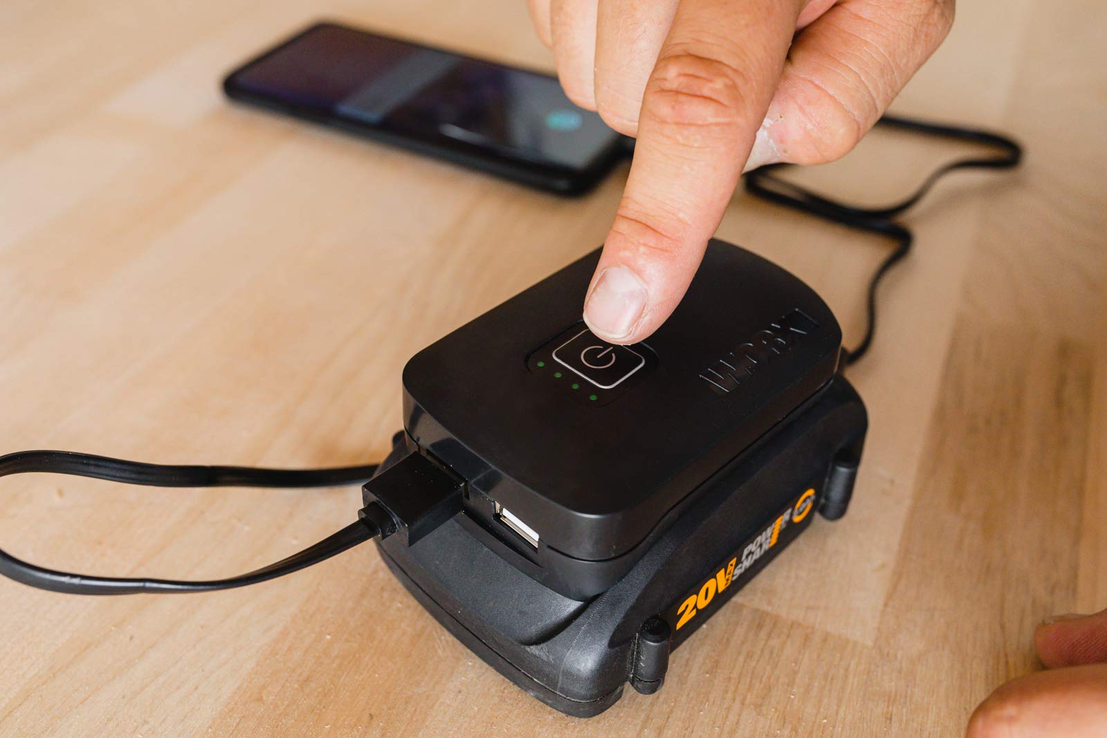 WORX WA3769 Battery USB Charger Adapter - Fast Charging Power Tool Battery Charger for WORX Tools | Perfect for Home DIY Projects & Professional Worksites
