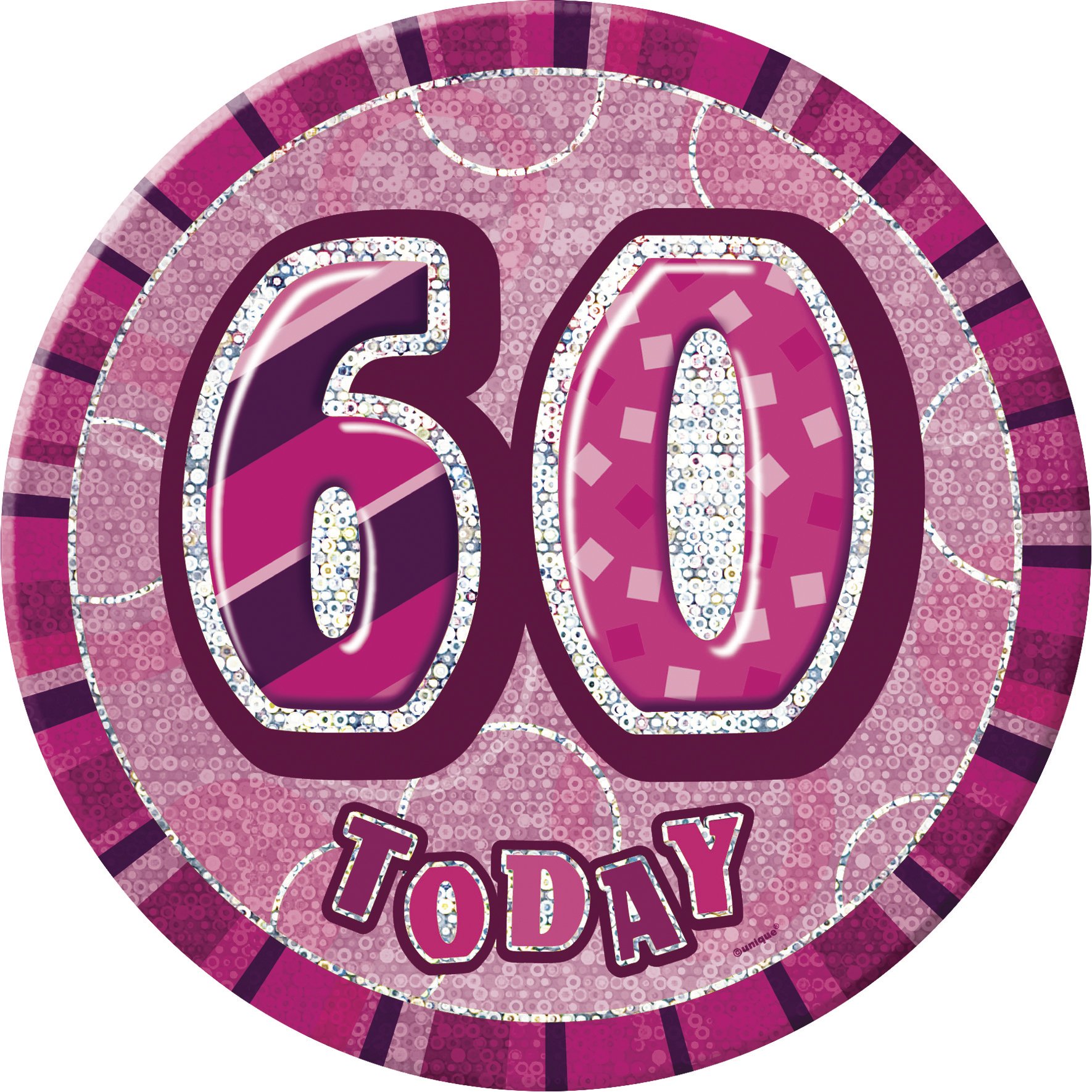 Glitz 60th Birthday Button - Elegant Gold & Silver Celebration Badge for Milestone Parties, Retirement Events & Anniversary Celebrations