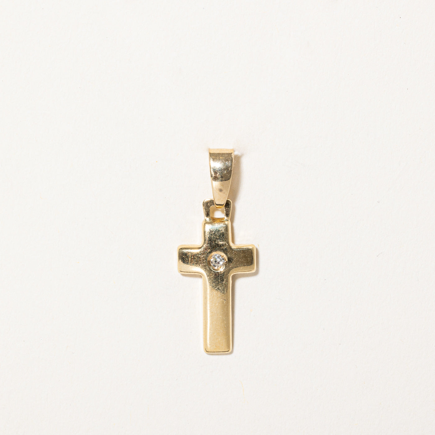 0.03ct Diamond Cross Pendant Necklace for Women - Elegant 14K Gold Religious Jewelry Gift for Baptism, Confirmation & Everyday Wear