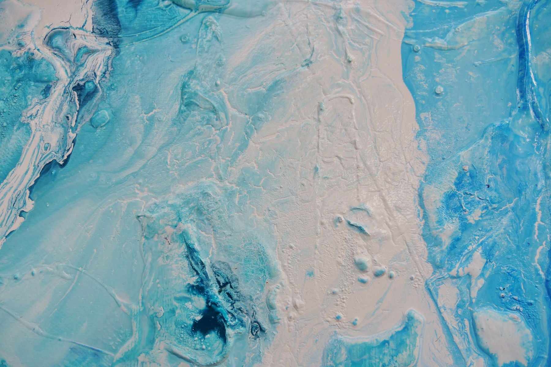 Blue and White Textured Abstract Painting 120cm x 100cm - Aquatic Mantle Wall Art for Living Room, Bedroom & Office Decor
