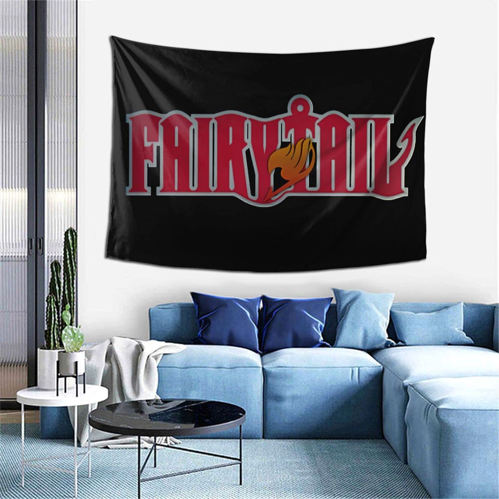 Fairy Tail Anime Logo Wall Tapestry - 60x40 Inch Large Anime Bedroom Decor for Fans | Perfect for Room, Dorm, Gaming Setup & Anime Themed Party Decorations