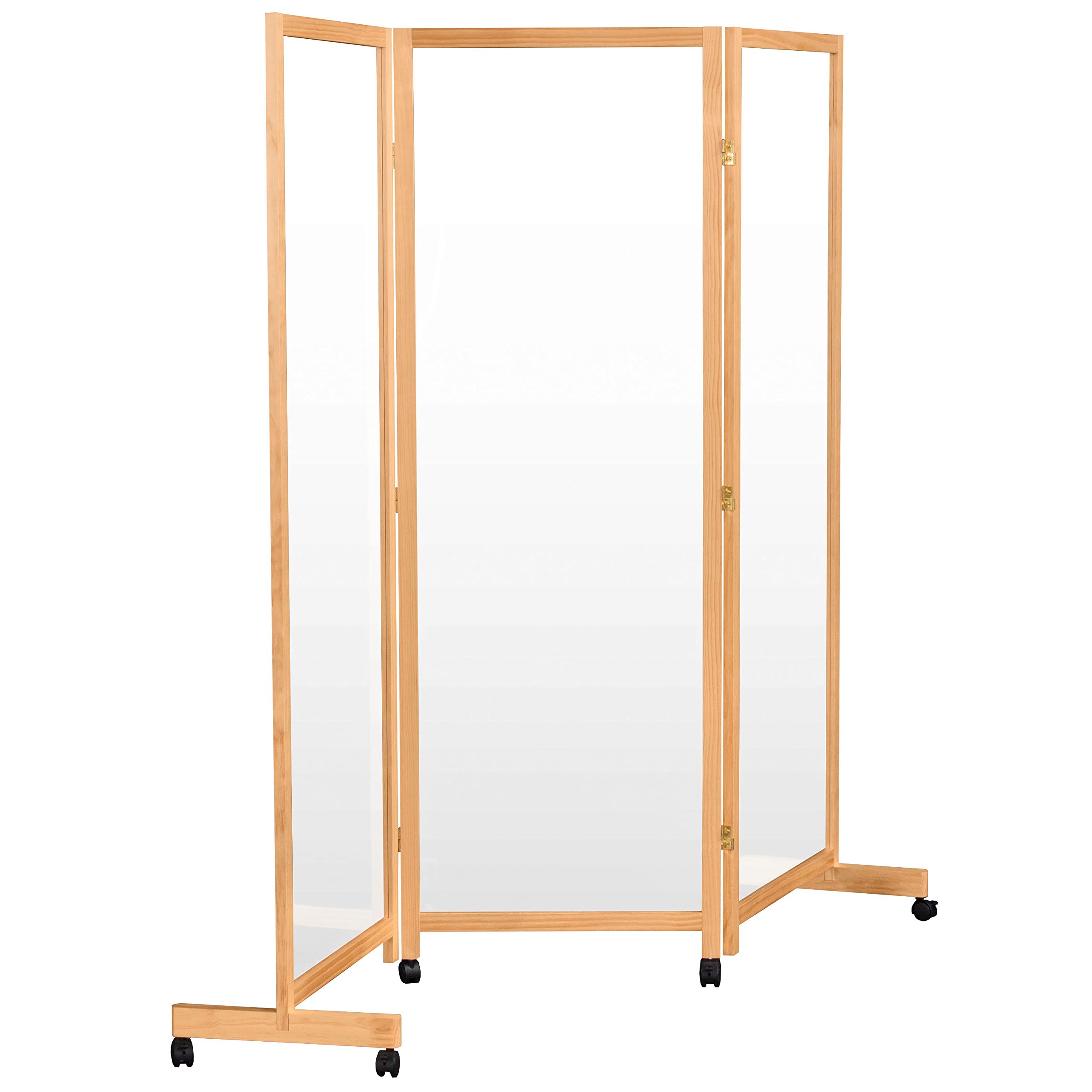 5.75 ft Tall Clear Plastic Partition on Wheels - Mobile Room Divider for Office, Classroom & Retail Spaces - Natural Translucent Screen for Social Distancing & Privacy Protection