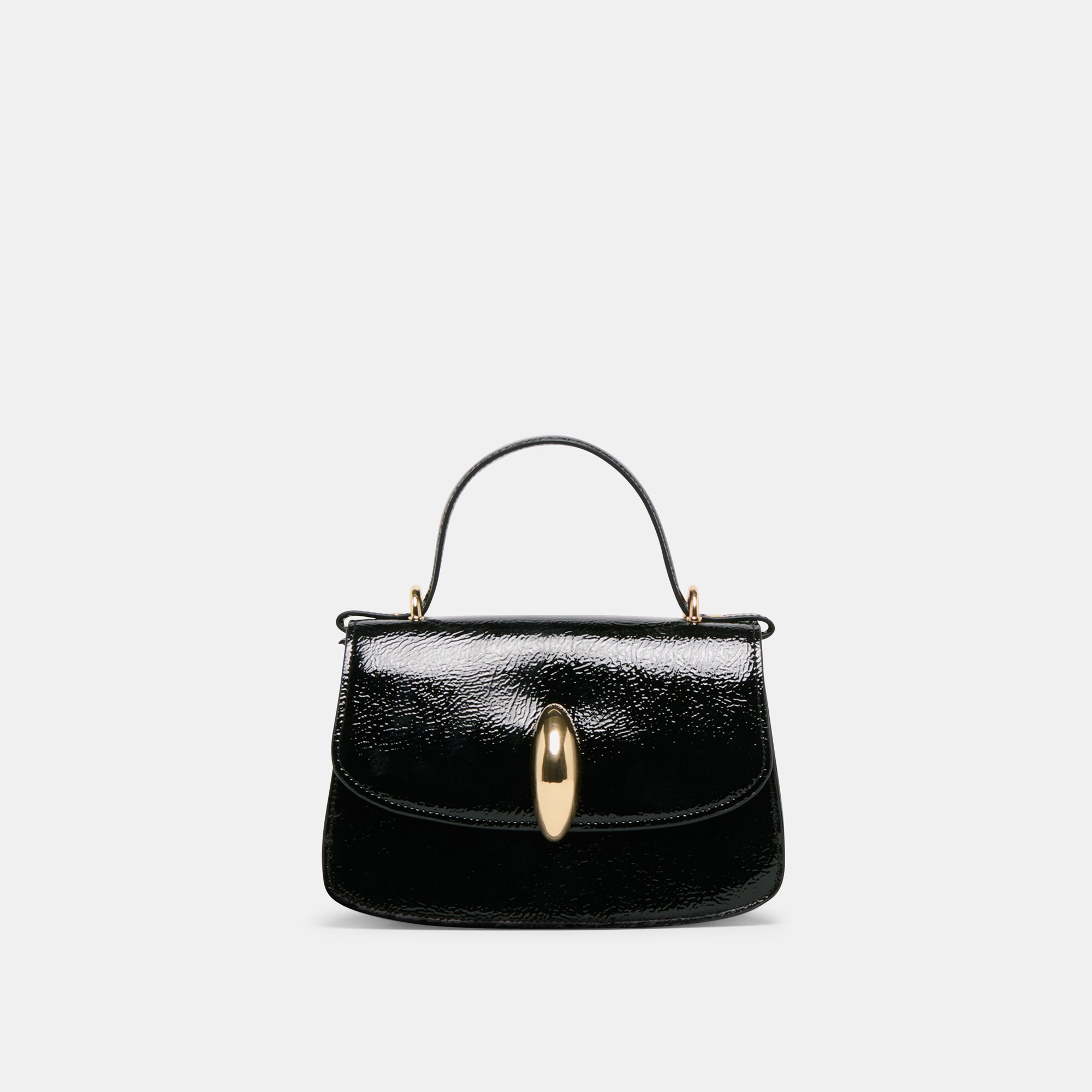 LUCIA Black Crackled Leather Crossbody Bag - Stylish & Durable Women's Handbag for Work, Travel & Everyday Use