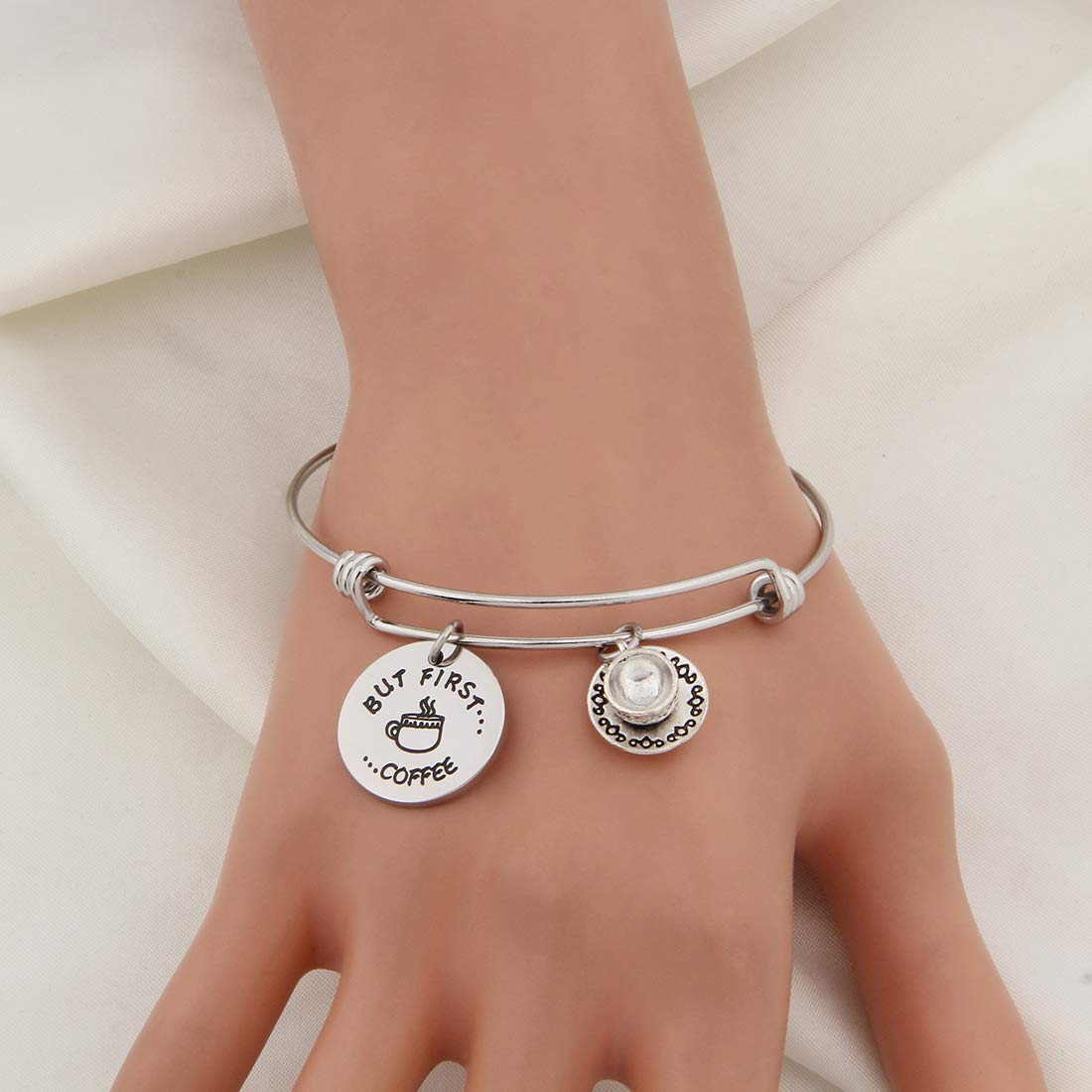 WUSUANED Coffee Lover Bracelet - Caffeine Jewelry Gift for Barista & Coffee Enthusiasts - Perfect for Baristas, Coffee Shops & Everyday Wear