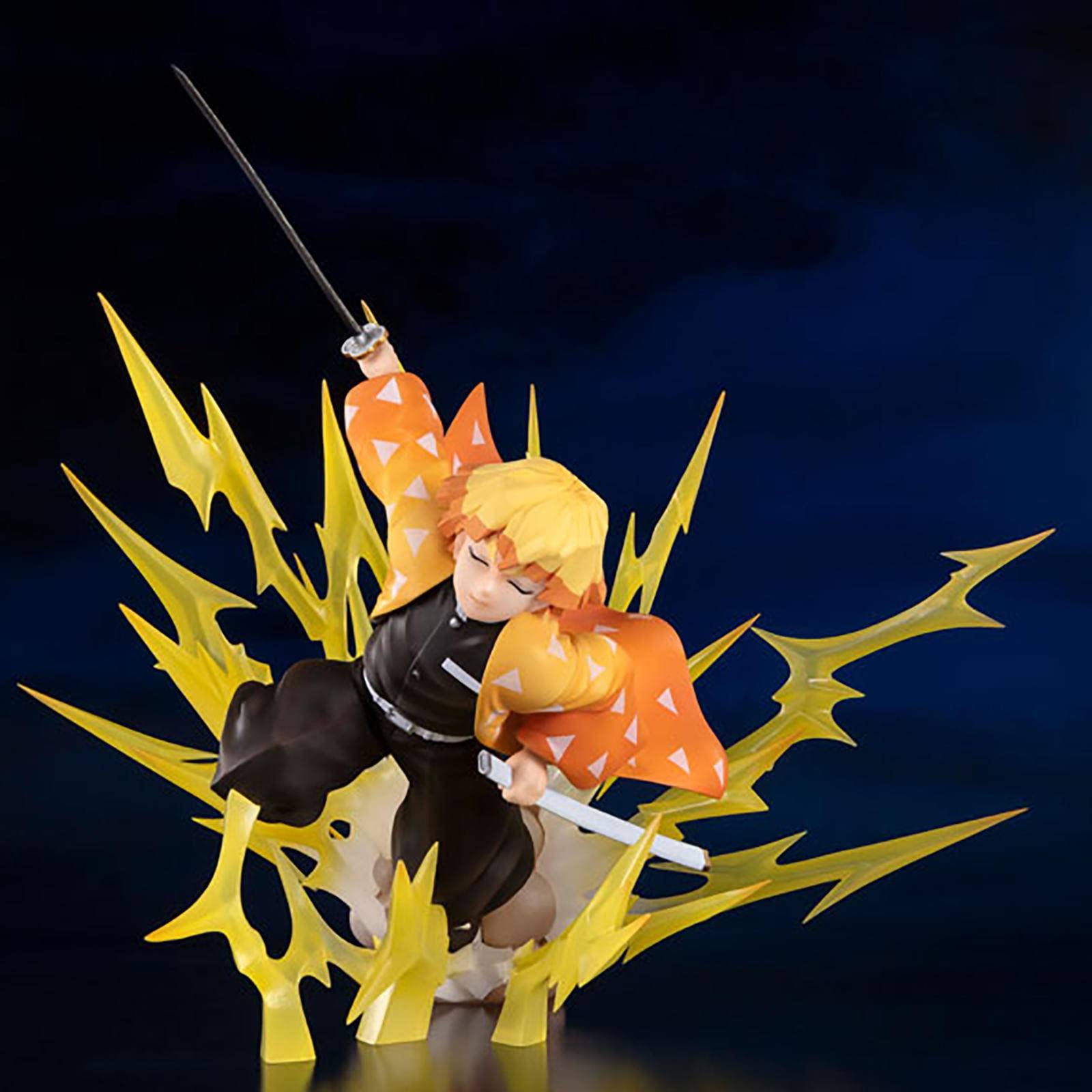 Demon Slayer Agatsuma Zenitsu Action Figure - 21cm Anime Collectible Statue, PVC Eco-Friendly Material, Anime Decor & Gift for Christmas | Perfect for Anime Fans, Home Display & Cosplay Props