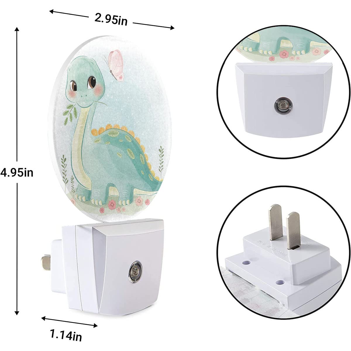 EKOBLA Cartoon Zoo Night Light - Plug in Wall Safari Jungle Animal LED Lamp with Auto Sensor, Dusk to Dawn Lighting for Kids Bedroom, Nursery, Bathroom | Perfect Night Light for Children's Room, Hallway & Baby Nursery Decor