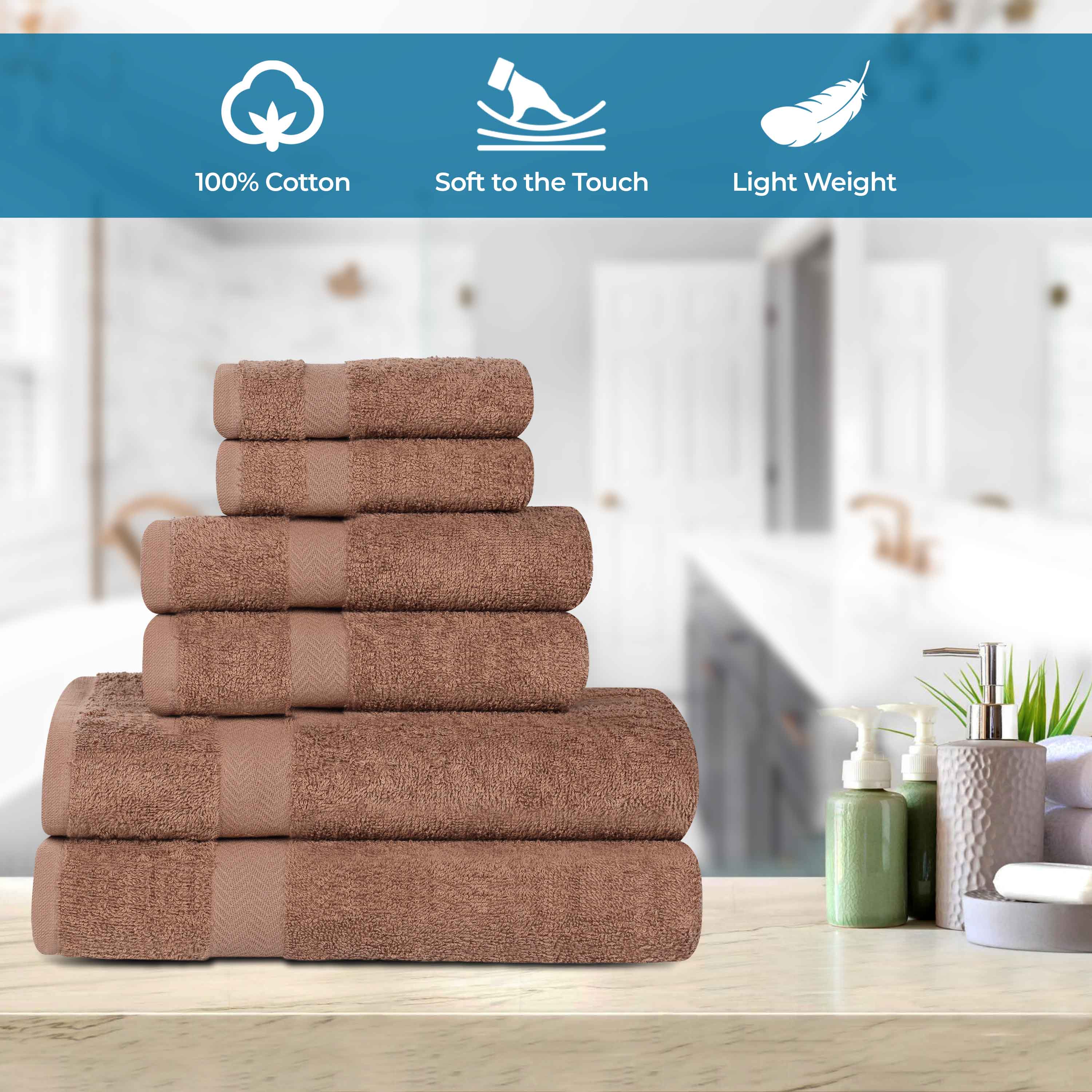 Franklin 100% Cotton Eco-Friendly Bath Towel Set - 12 Piece Soft Absorbent Towels for Bathroom, Spa & Gym Use