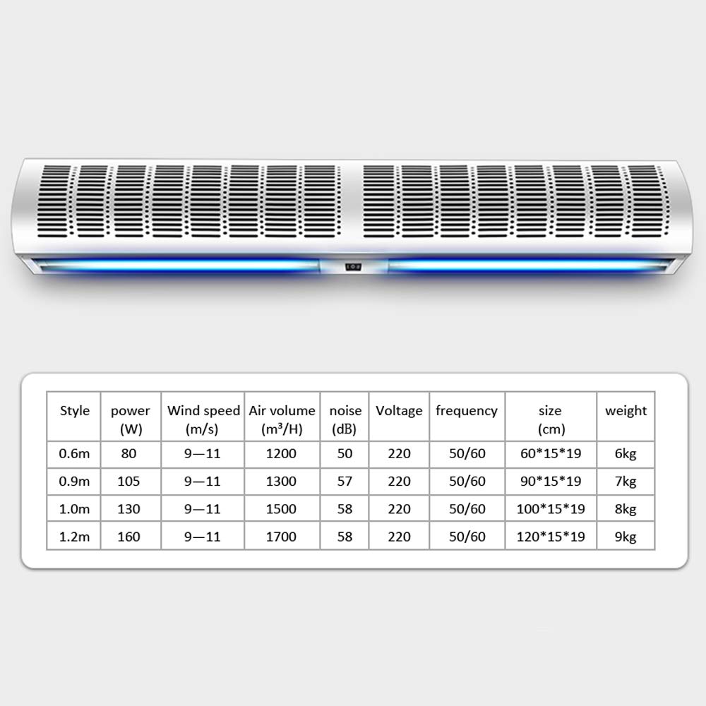 Commercial High Air Volume Low Noise Two-Speed Adjustable Air Curtain with Remote Control & Wind Direction Adjustment - Energy Efficient Solution for Store Entrances, Warehouses & Restaurants