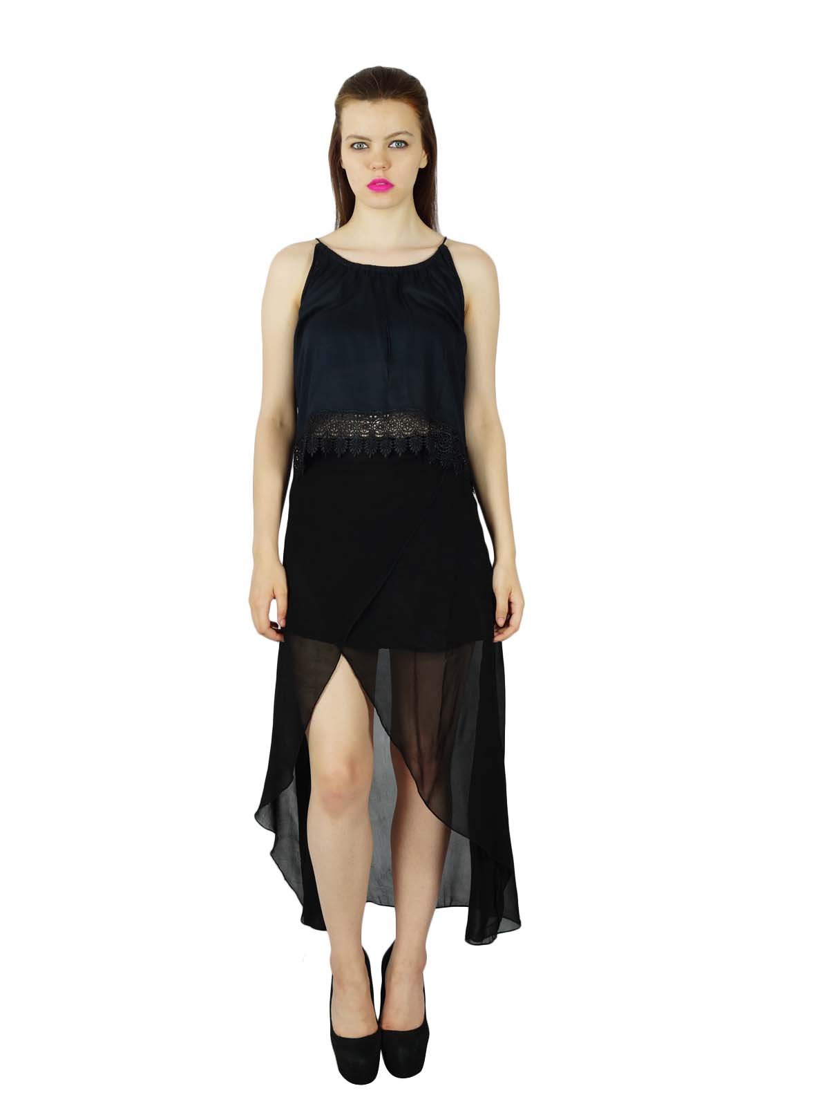 Bimba Women's High Waist Asymmetric Maxi Skirt - Sexy Solid Summer Skirt for Casual Wear | Perfect for Beach Vacations, Date Nights & Summer Outfits