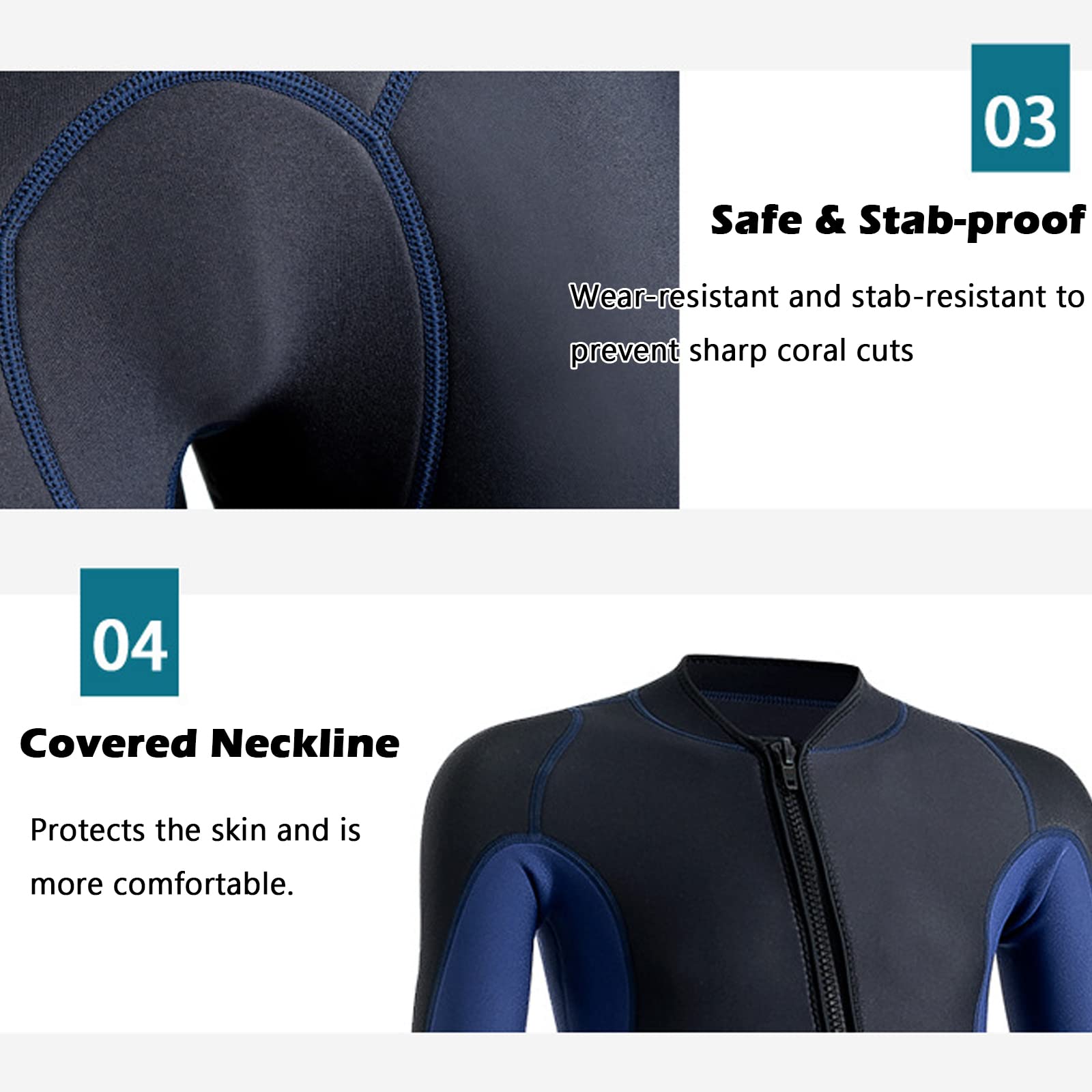 3mm Neoprene Full Body Wetsuit for Men - Long Sleeve Diving Suit with Front Zipper & UV Protection - Ideal for Swimming, Surfing, Kayaking, Snorkeling & Water Sports - YY02
