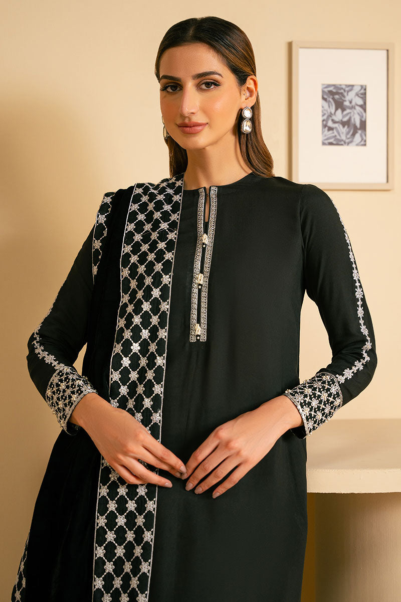Midnight Mirage 2-Piece Set (Shirt & Dupatta) – Elegant Indian Ethnic Wear for Women, Perfect for Weddings, Festivals & Special Occasions