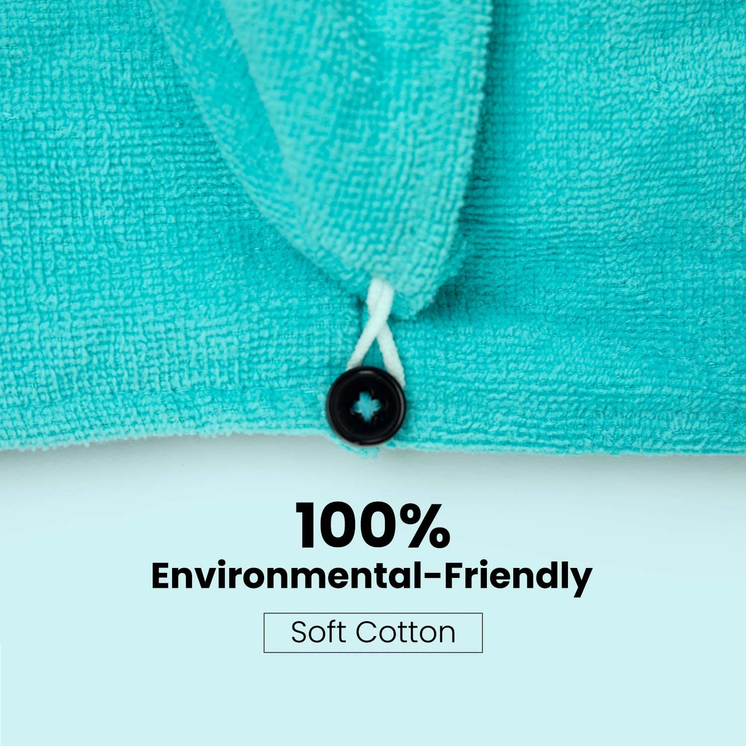 URBANFIX 100% Cotton Ultra Soft Hair Towel Wrap - Super Absorbent Microfiber Hair Drying Towel (360 GSM) | Salon Quality Hair Dry Cap & Bath Towel | Quick Dry for Wet Hair After Shower | Aqua Color (Set of 1) | Perfect for Home, Salon, Travel & Gym Use