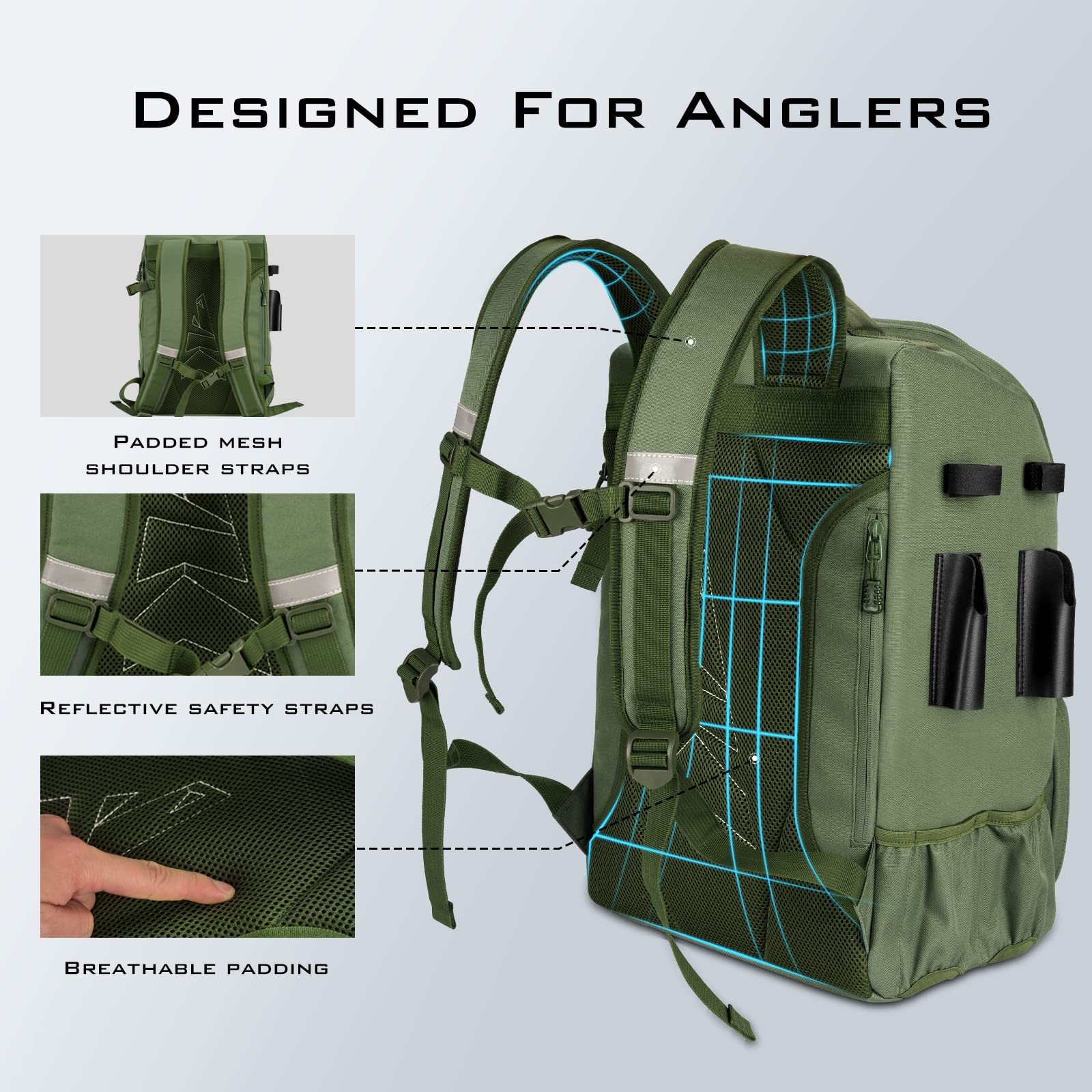 **KastKing Karryall 40L Fishing Tackle Backpack with Rod Holders & 4 Tackle Boxes - Waterproof Fishing Gear Storage for Bass, Trout, Saltwater Fishing - Perfect for Shore, Boat & Kayak Anglers**