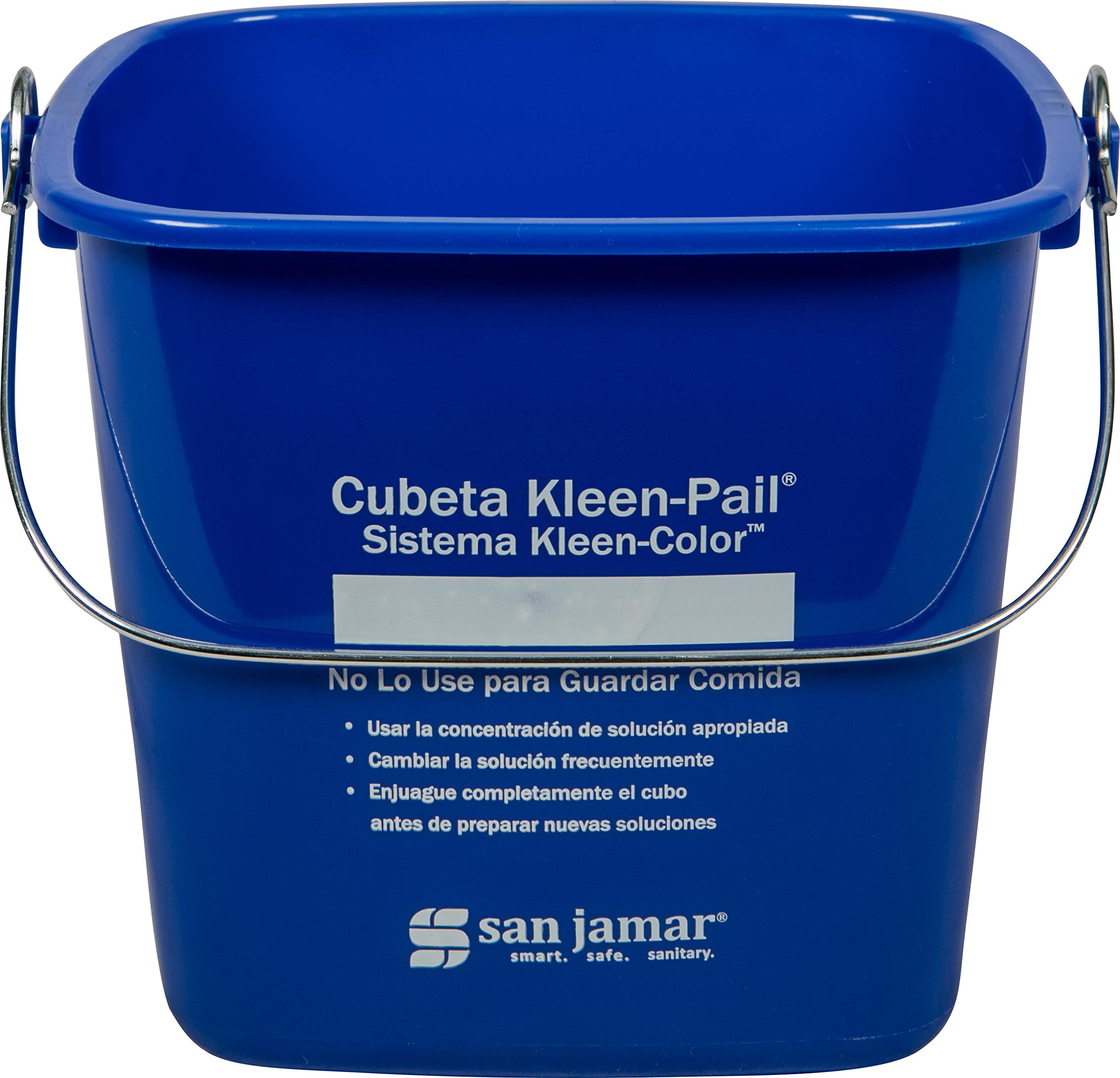 San Jamar Kleen-Pail® 6-Quart Blue Plastic Cleaning Bucket for Kitchen, Bathroom & Commercial Use - Durable Multipurpose Utility Pail with Handle
