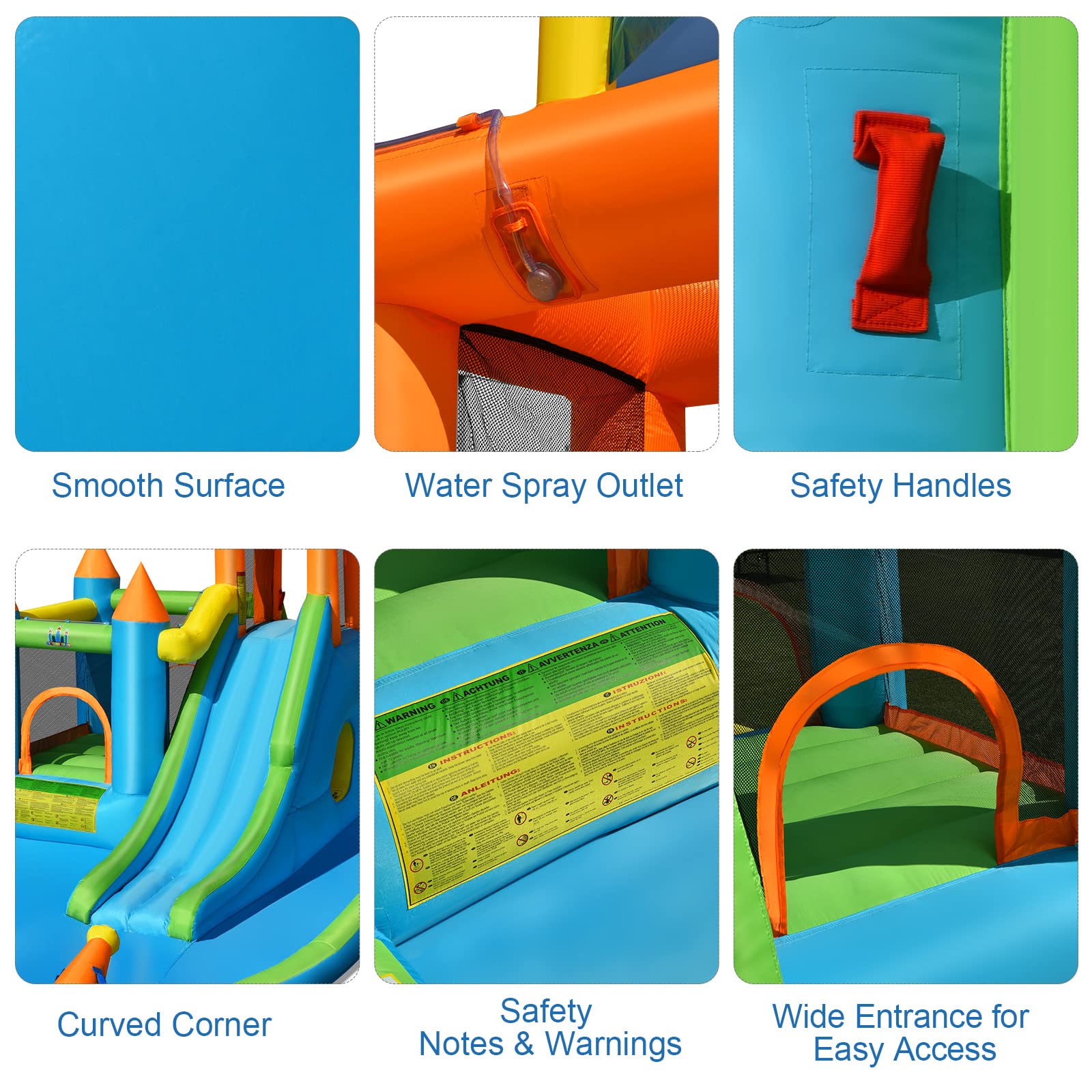 BOUNTECH Inflatable Kids Slide Bounce House with Ball Pit - Wet & Dry Combo Outdoor Playhouse for Backyard Parties, Hide & Seek Cave, Water Slides for Summer Fun - Perfect Birthday Gift for Toddlers & Children (Great for Backyards, Parks, and Indoor Play Areas)